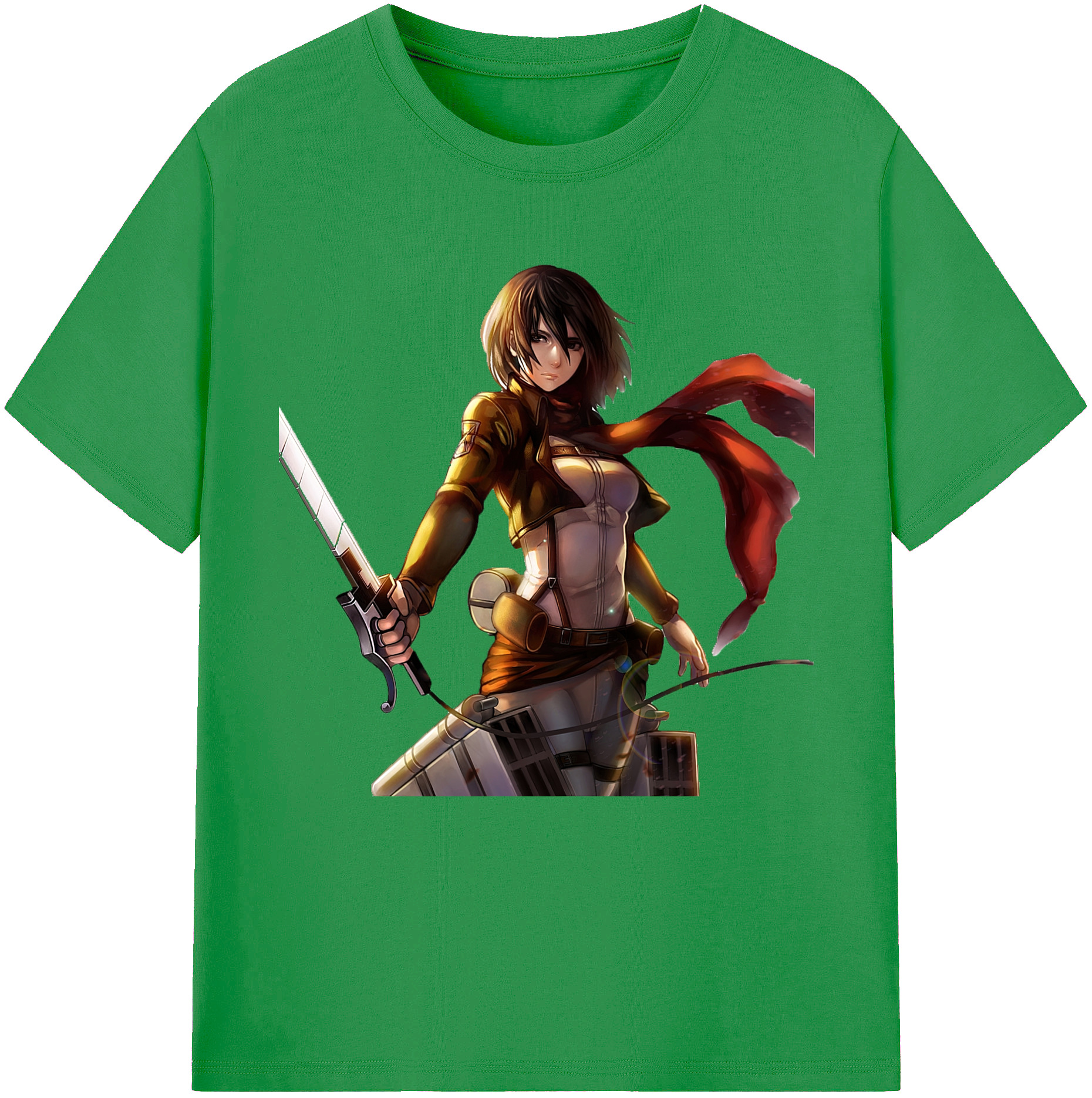 （画像用） 進撃の巨人 ミカサ·アッカーマン Attack on Titan Mikasa Ackerman レディースカジュアルプリントTシャツ（綿100％）
