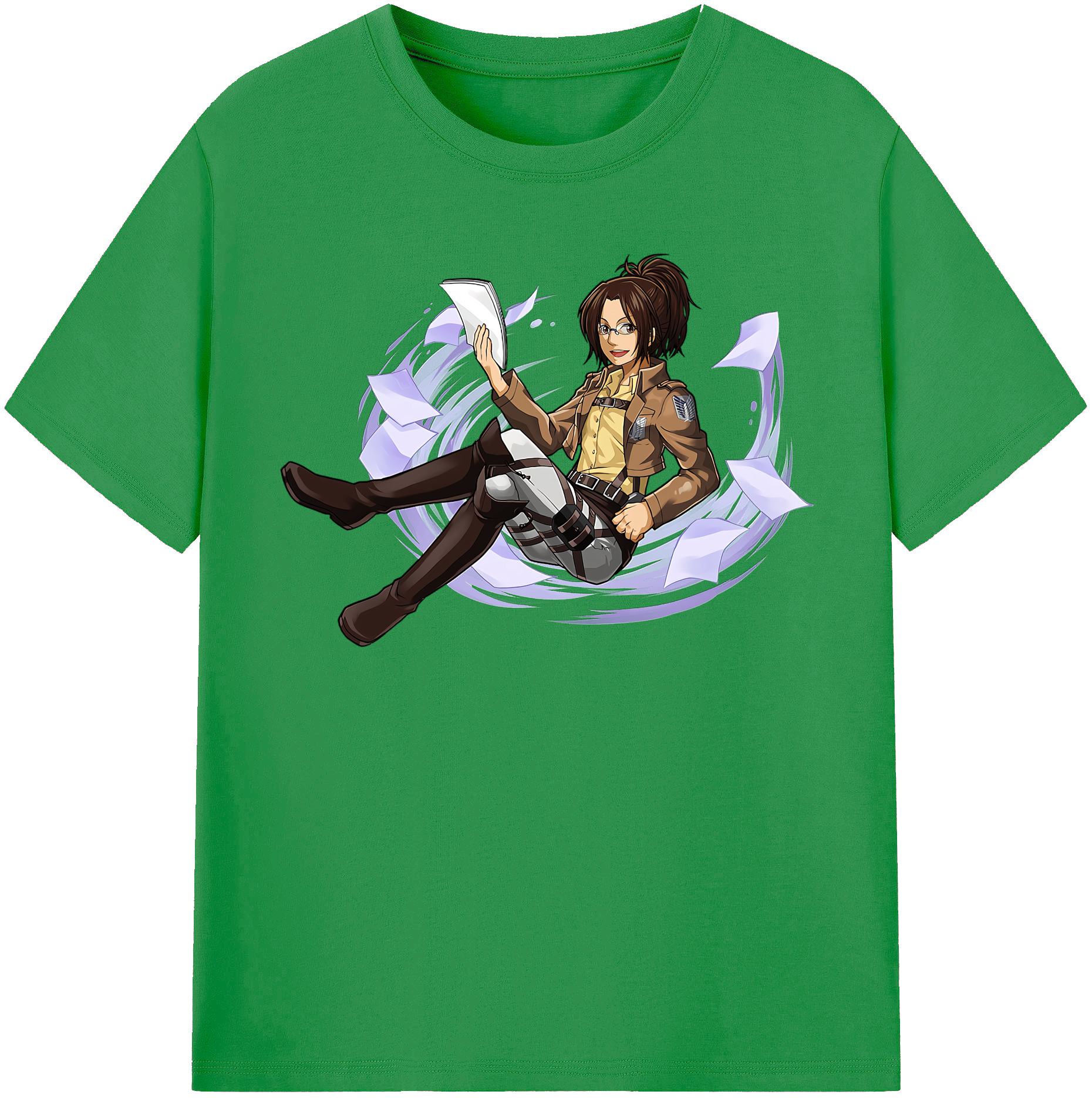 （画像用） 進撃の巨人 ハンジ·ゾエ Attack on Titan Hanji Zoe レディースカジュアルプリントTシャツ（綿100％）
