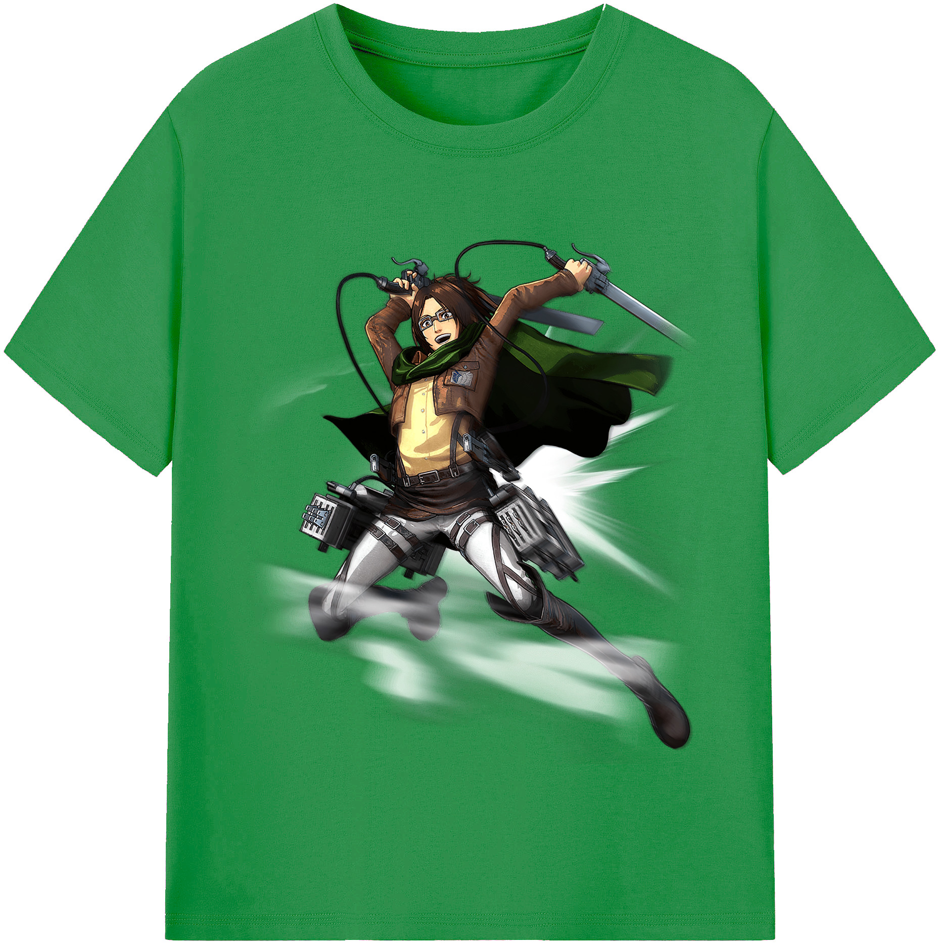 （画像用） 進撃の巨人 ハンジ·ゾエ Attack on Titan Hanji Zoe レディースカジュアルプリントTシャツ（綿100％）