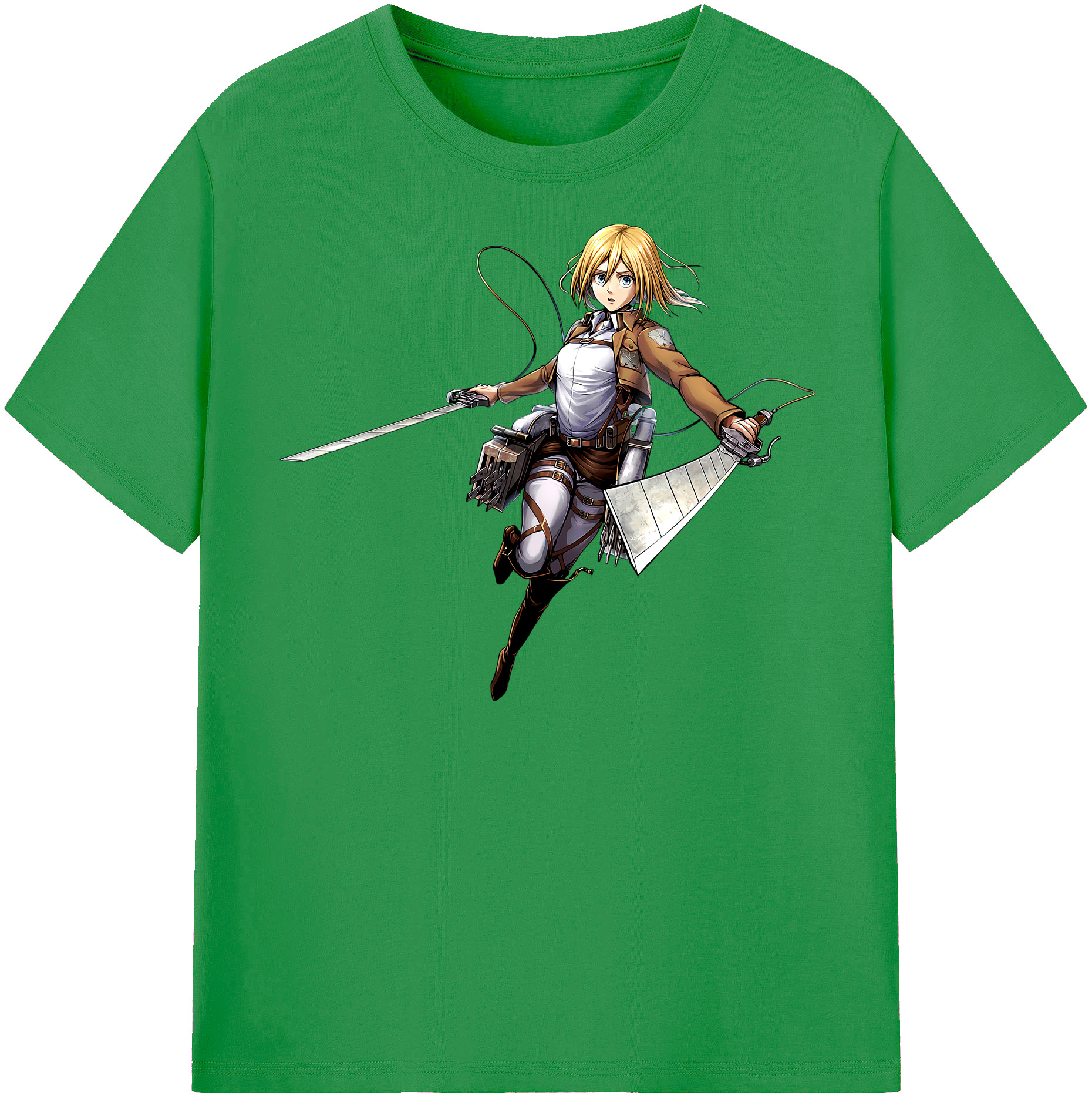 （画像用） 進撃の巨人 クリスタ·レンズ Attack on Titan Christa Lenz レディースカジュアルプリントTシャツ（綿100％）