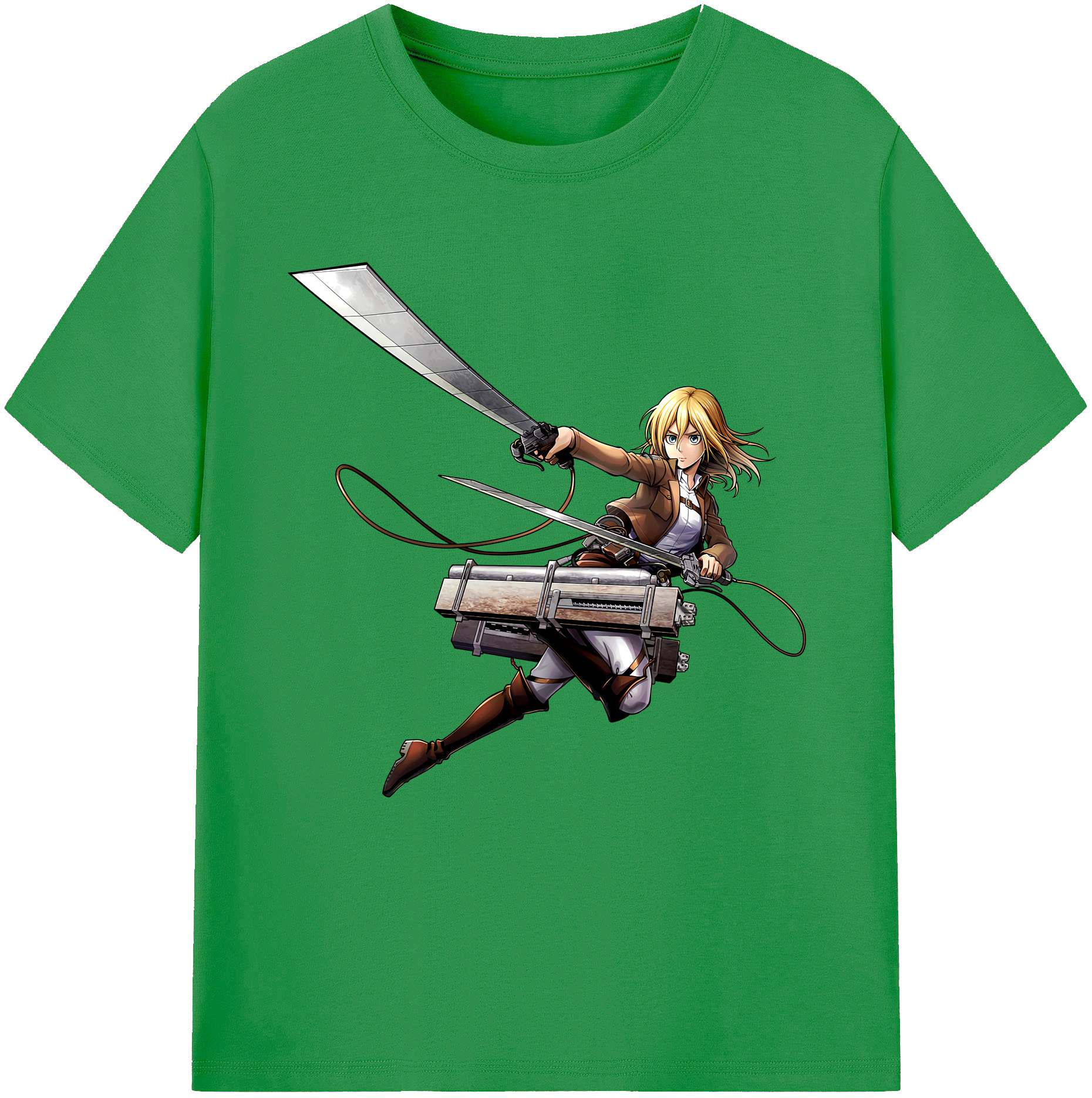 （画像用） 進撃の巨人 クリスタ·レンズ Attack on Titan Christa Lenz レディースカジュアルプリントTシャツ（綿100％）