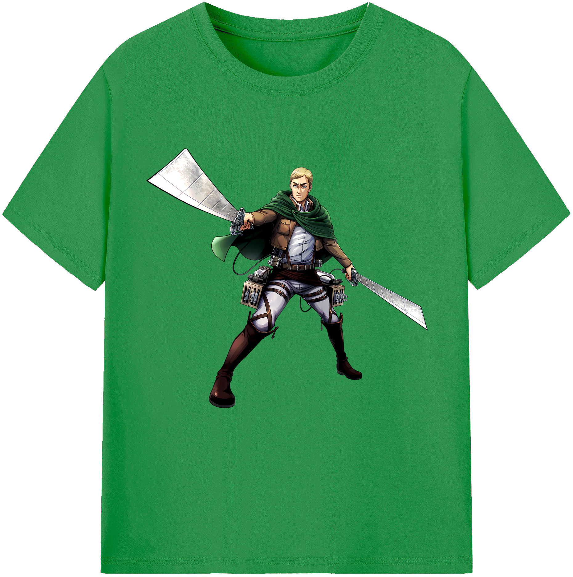 （画像用） 進撃の巨人 エルヴィン・スミス Attack on Titan Erwin Smith レディースカジュアルプリントTシャツ（綿100％）