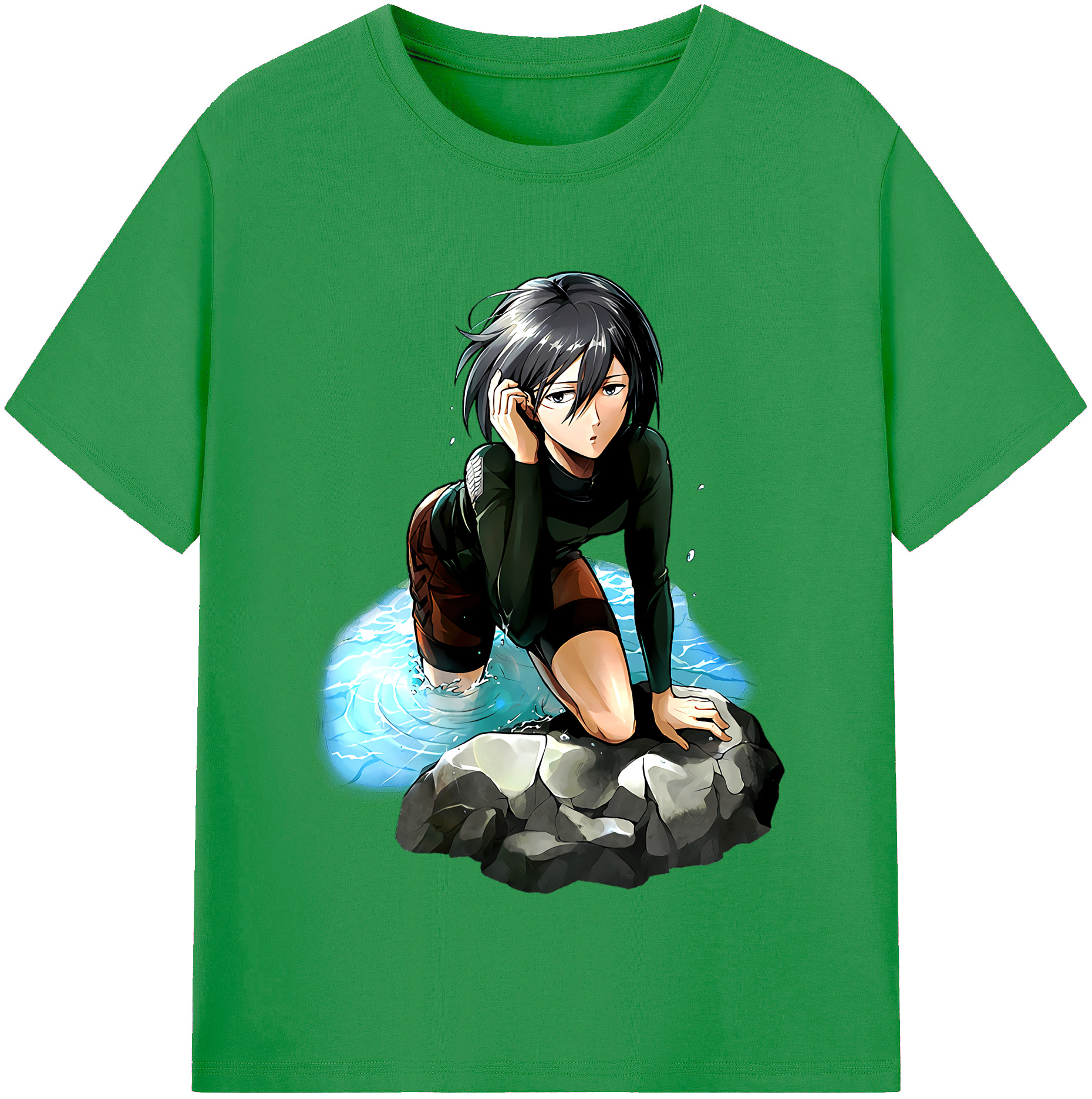 （画像用） 進撃の巨人 ミカサ·アッカーマン Attack on Titan Mikasa Ackerman レディースカジュアルプリントTシャツ（綿100％）