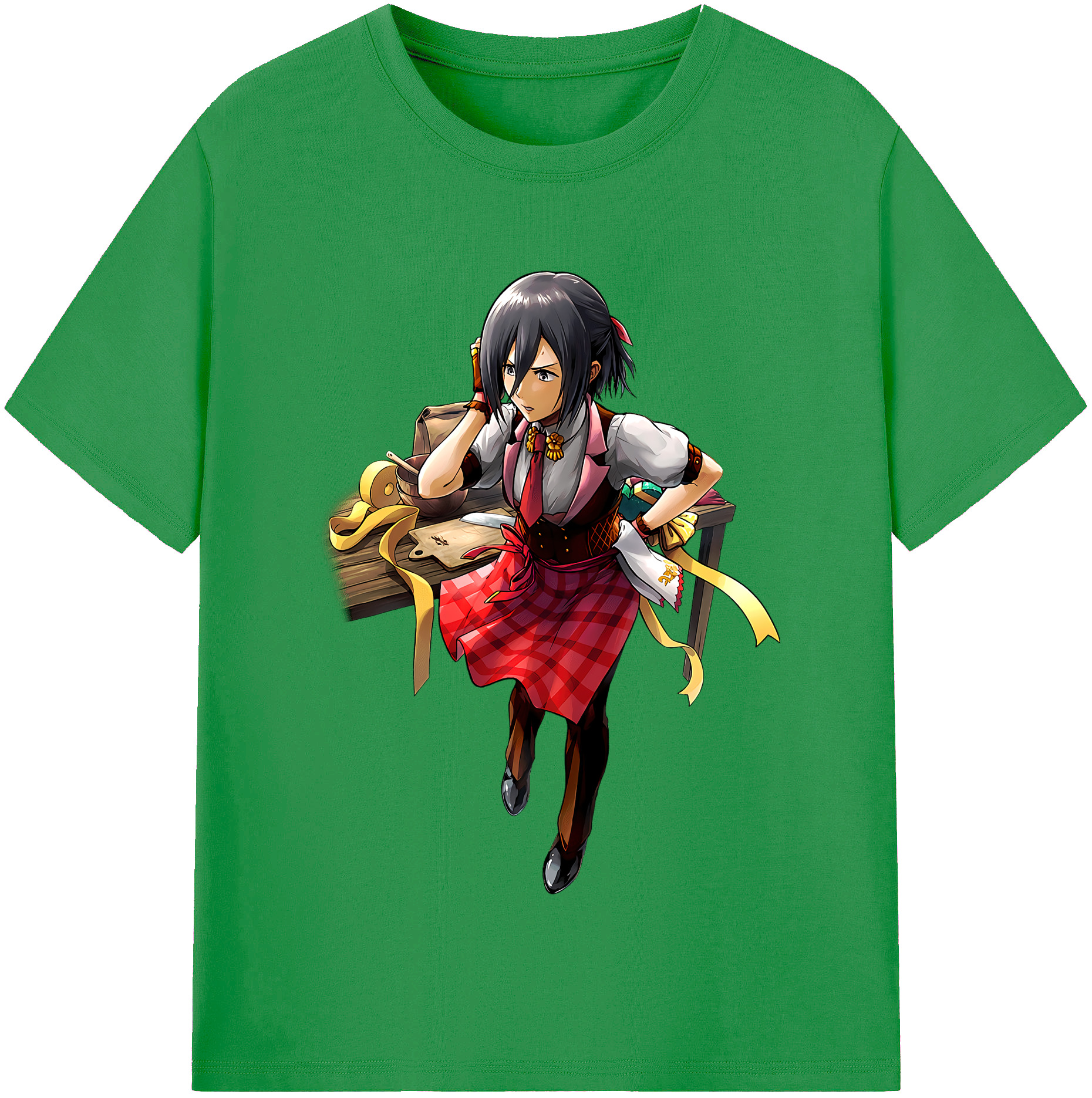（画像用） 進撃の巨人 ミカサ·アッカーマン Attack on Titan Mikasa Ackerman レディースカジュアルプリントTシャツ（綿100％）