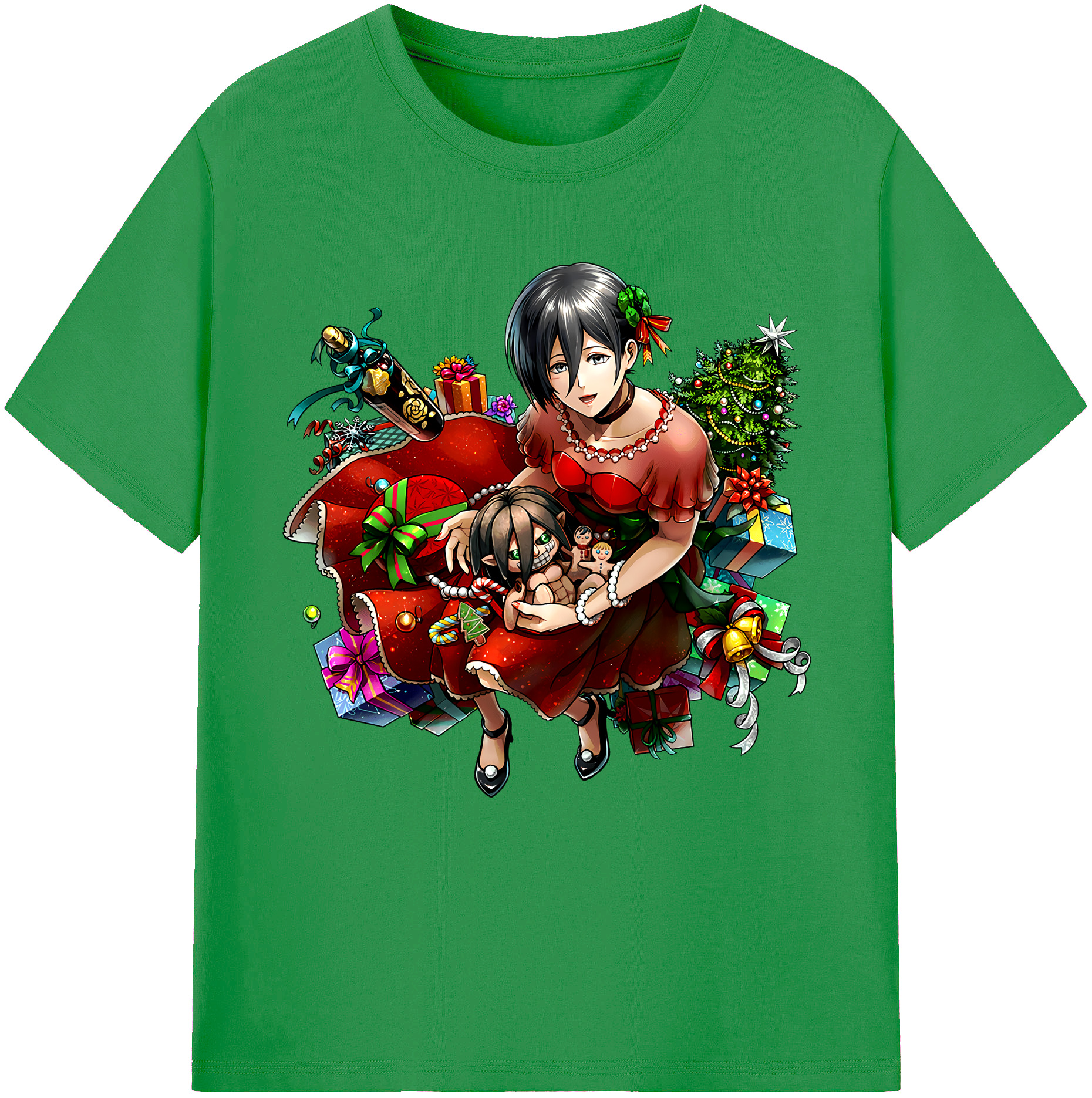 （画像用） 進撃の巨人 ミカサ·アッカーマン Attack on Titan Mikasa Ackerman レディースカジュアルプリントTシャツ（綿100％）