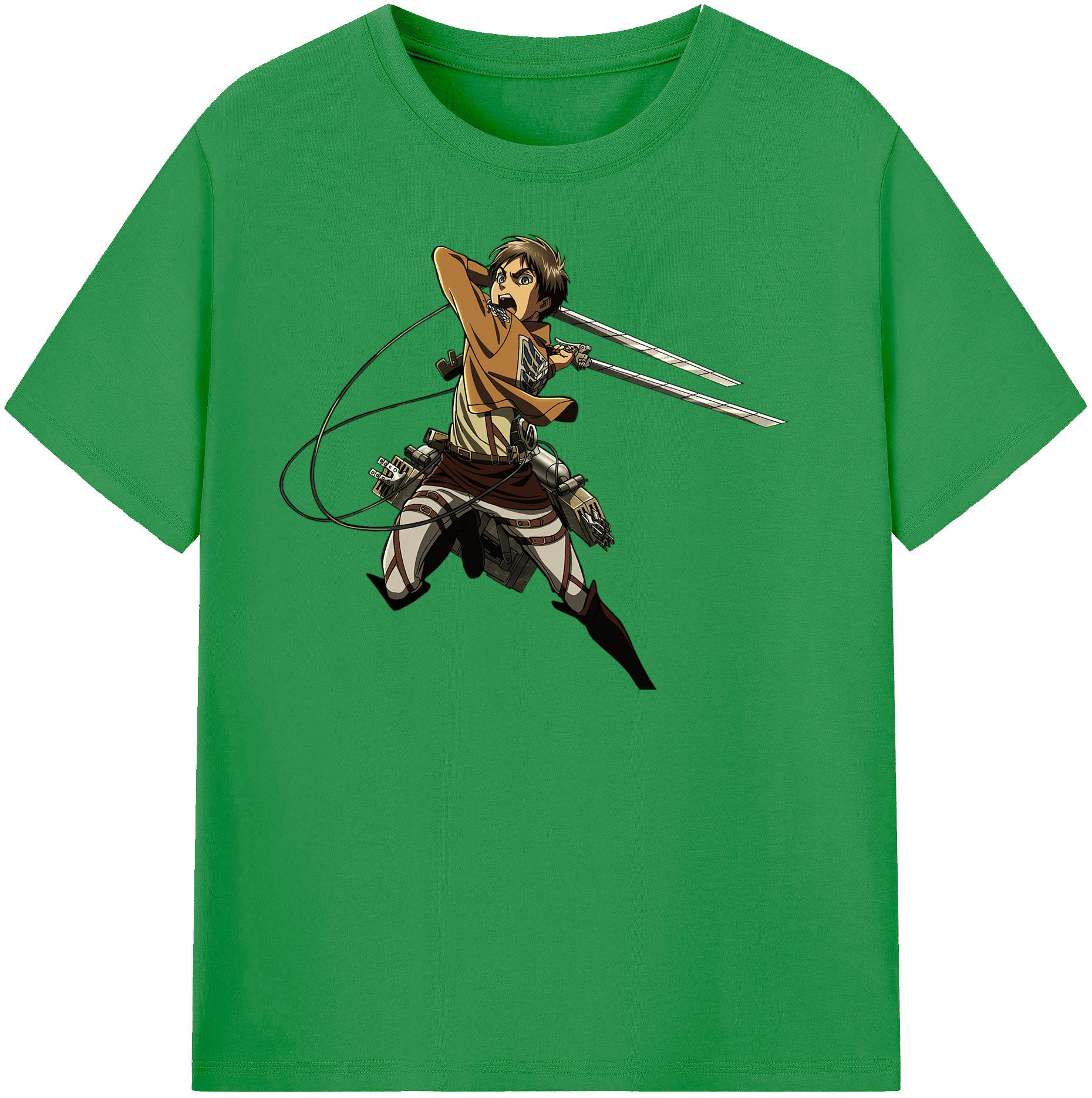 （画像用） 進撃の巨人 エレン･イェーガー Attack on Titan Eren Jäger レディースカジュアルプリントTシャツ（綿100％）