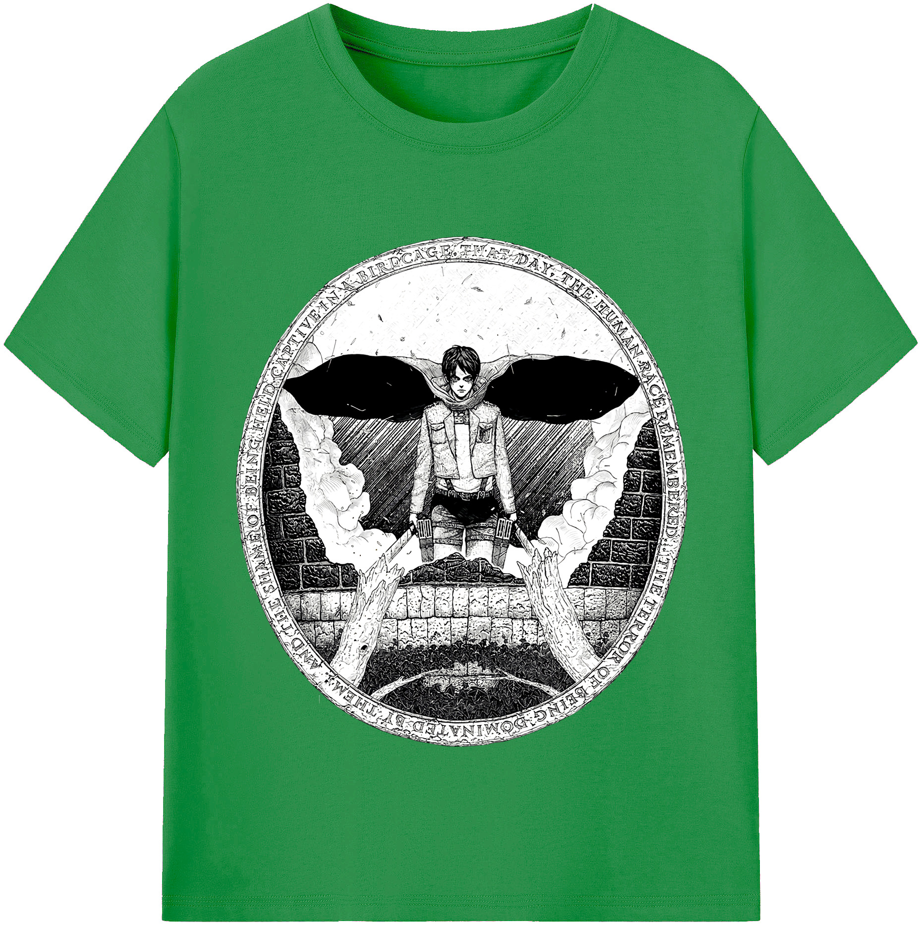 （画像用） 進撃の巨人 エレン･イェーガー Attack on Titan Eren Jäger レディースカジュアルプリントTシャツ（綿100％）