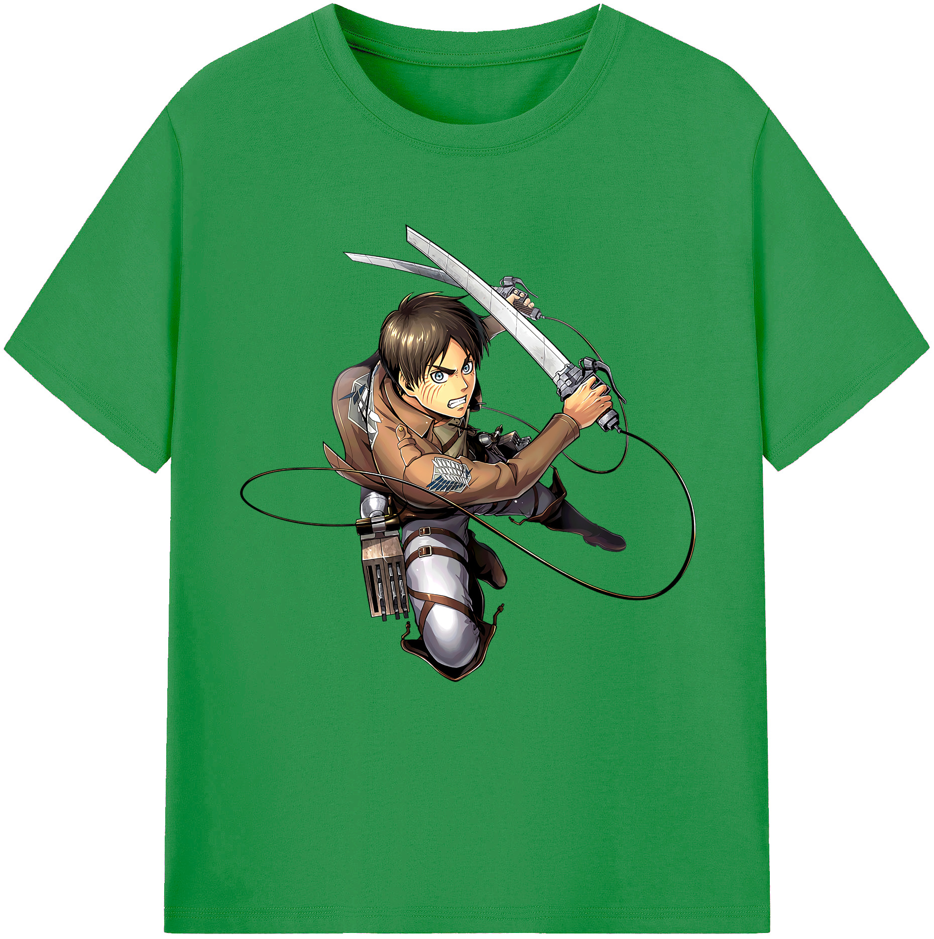 （画像用） 進撃の巨人 エレン･イェーガー Attack on Titan Eren Jäger レディースカジュアルプリントTシャツ（綿100％）