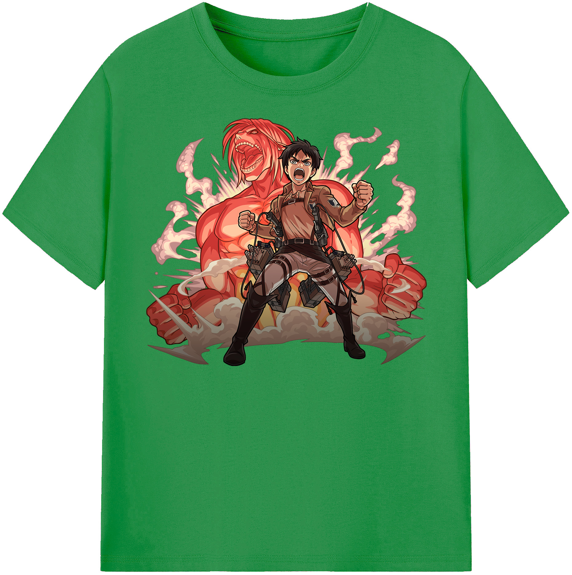 （画像用） 進撃の巨人 エレン･イェーガー Attack on Titan Eren Jäger レディースカジュアルプリントTシャツ（綿100％）