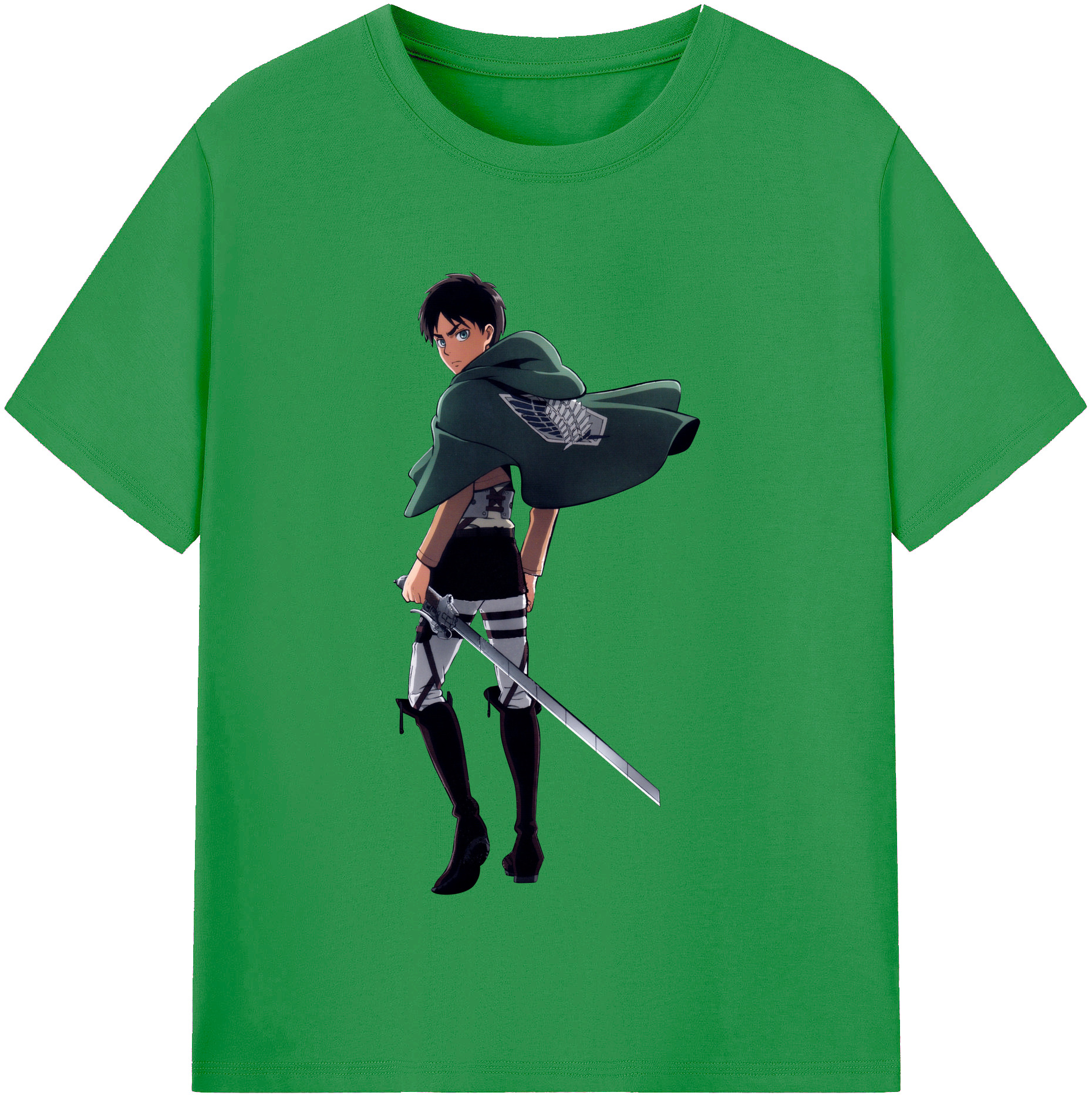 （画像用） 進撃の巨人 エレン･イェーガー Attack on Titan Eren Jäger レディースカジュアルプリントTシャツ（綿100％）