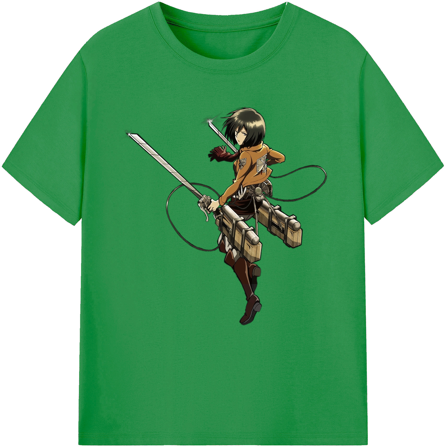 （画像用） 進撃の巨人 ミカサ·アッカーマン Attack on Titan Mikasa Ackerman レディースカジュアルプリントTシャツ（綿100％）