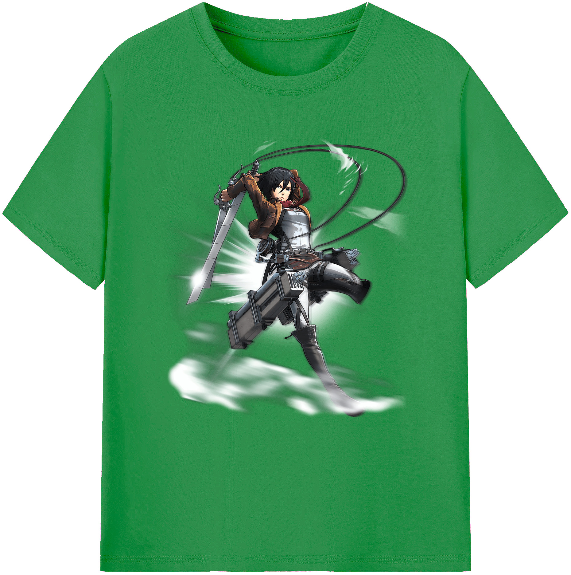 （画像用） 進撃の巨人 ミカサ·アッカーマン Attack on Titan Mikasa Ackerman レディースカジュアルプリントTシャツ（綿100％）