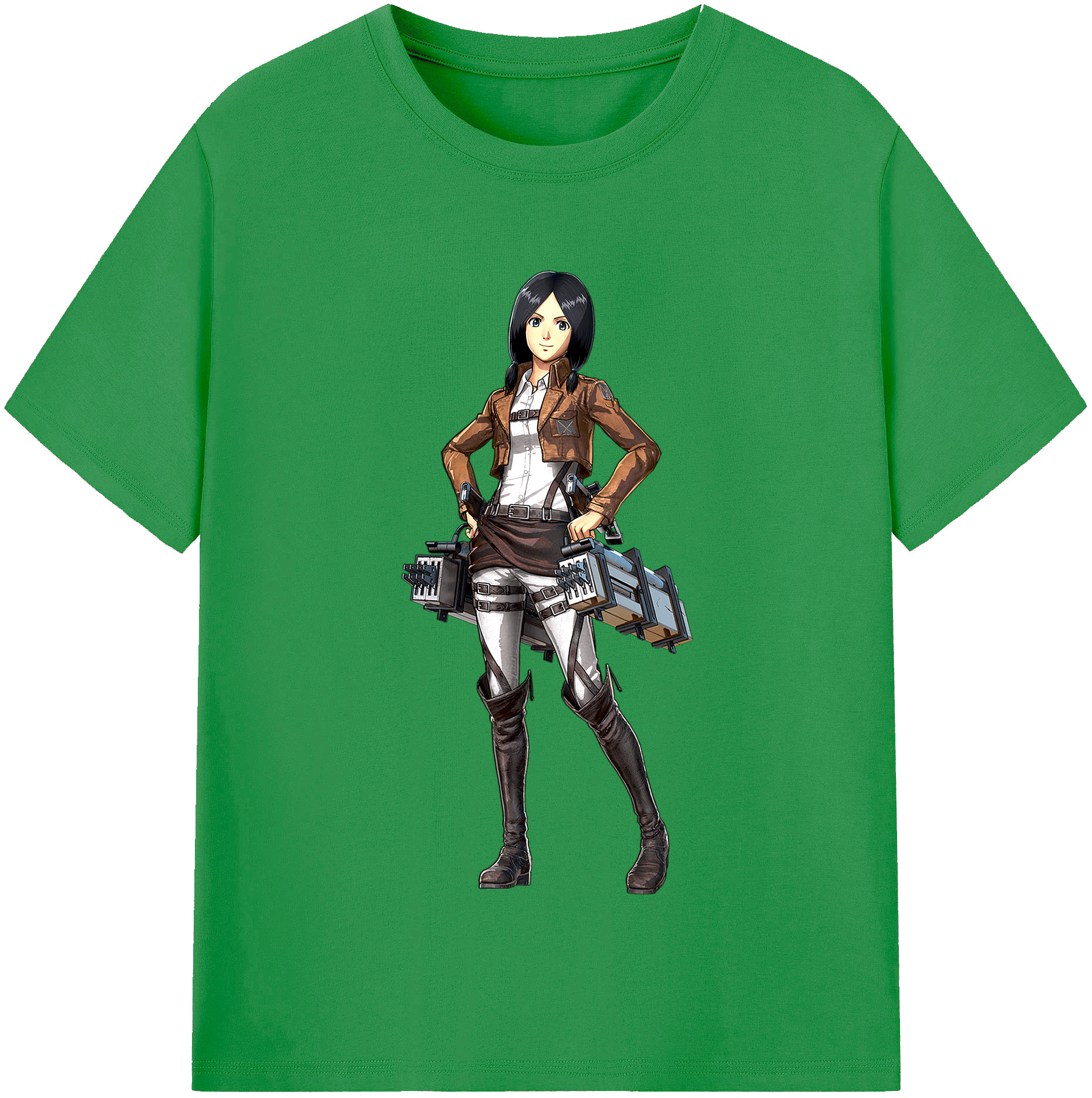 （画像用） 進撃の巨人 ミカサ·アッカーマン Attack on Titan Mikasa Ackerman レディースカジュアルプリントTシャツ（綿100％）