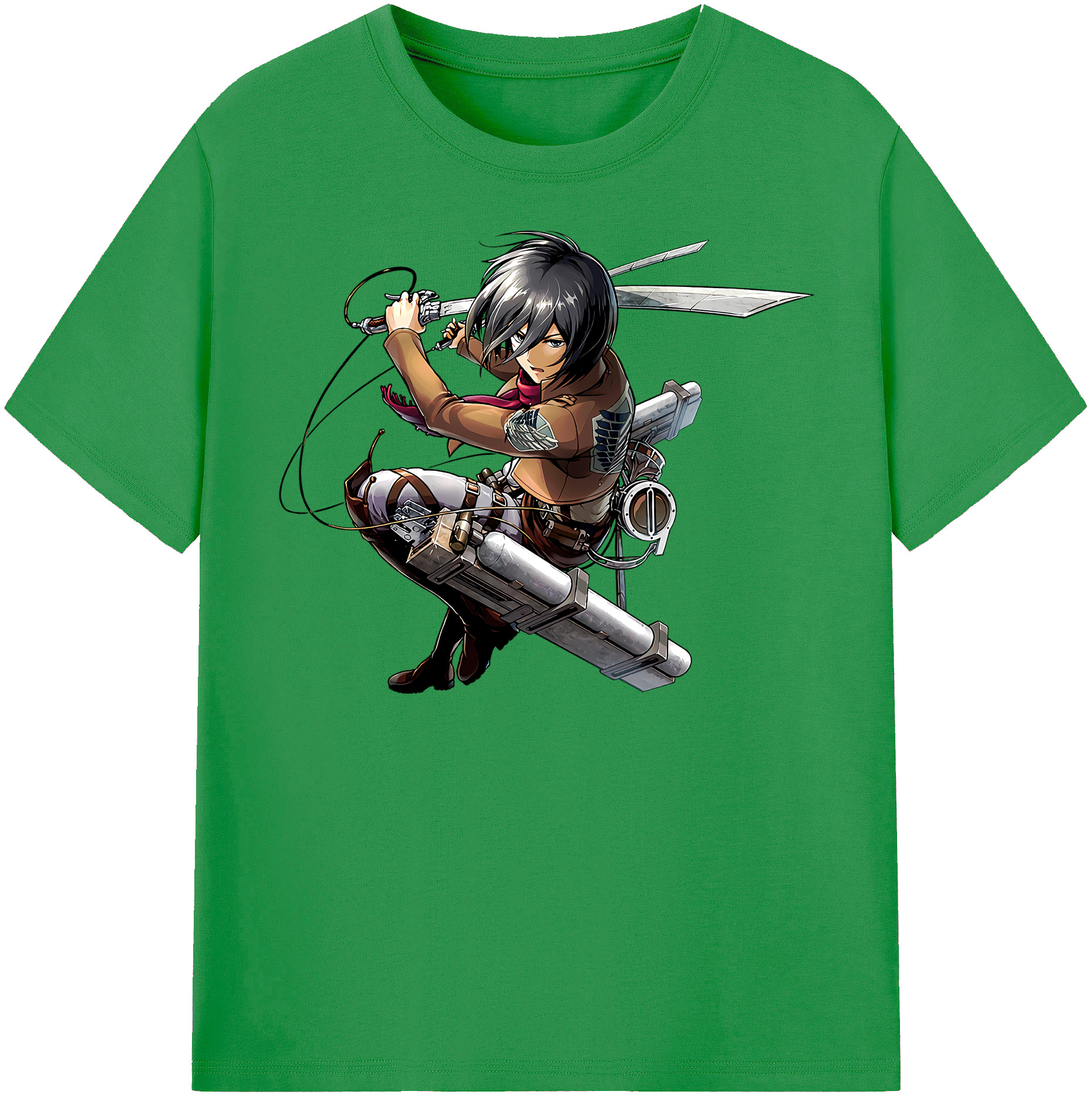 （画像用） 進撃の巨人 ミカサ·アッカーマン Attack on Titan Mikasa Ackerman レディースカジュアルプリントTシャツ（綿100％）