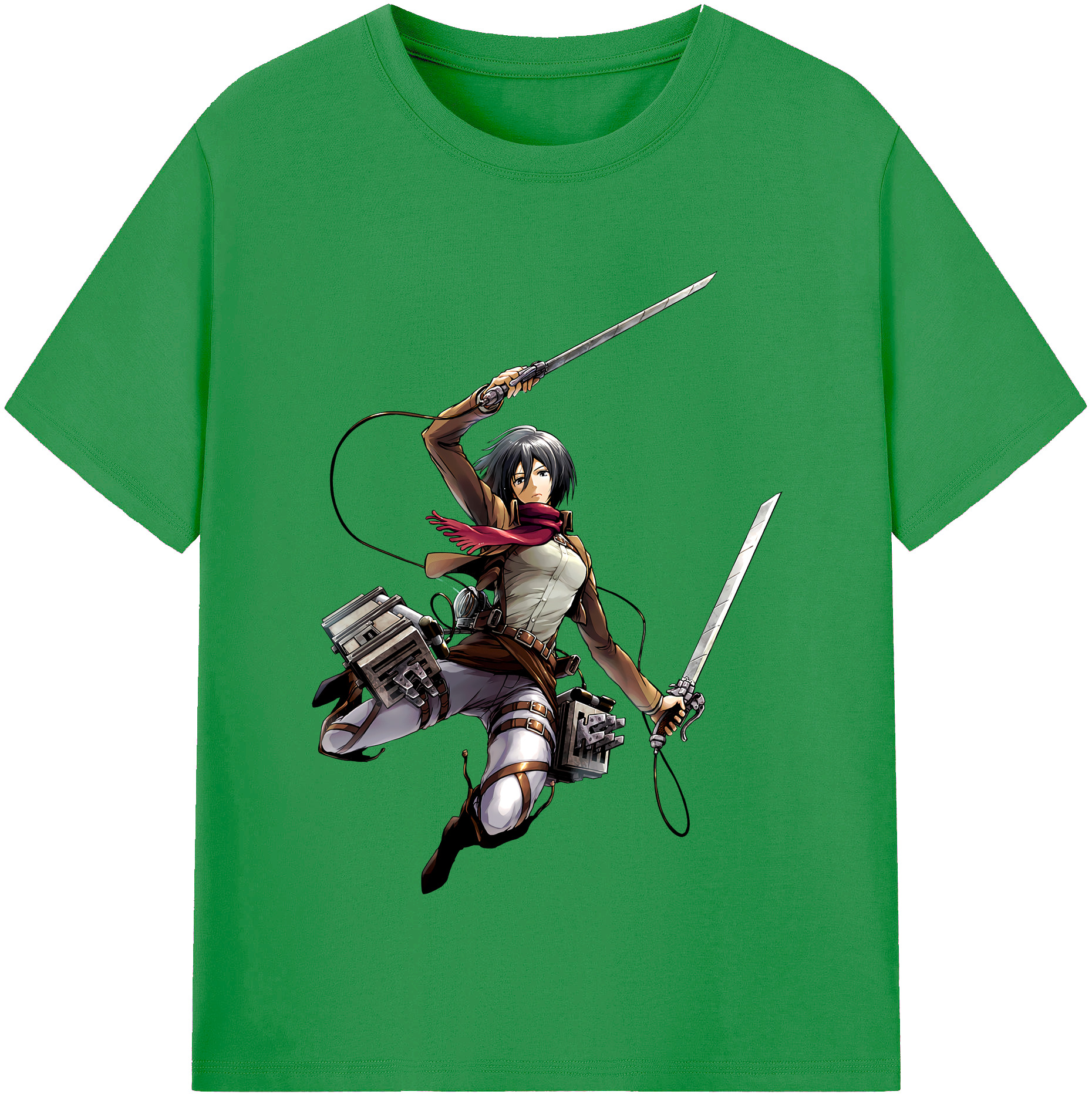 （画像用） 進撃の巨人 ミカサ·アッカーマン Attack on Titan Mikasa Ackerman レディースカジュアルプリントTシャツ（綿100％）
