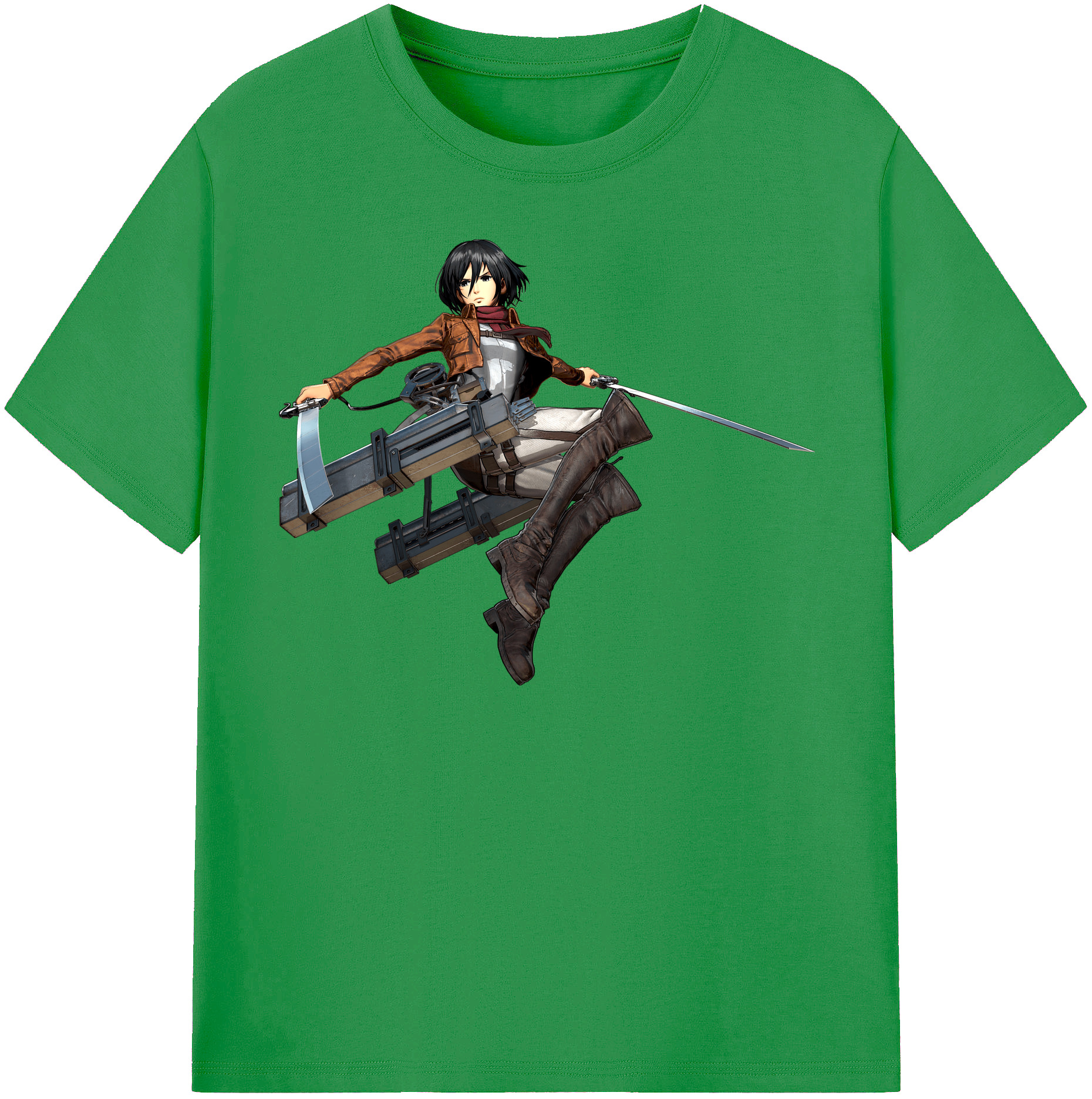 （画像用） 進撃の巨人 ミカサ·アッカーマン Attack on Titan Mikasa Ackerman レディースカジュアルプリントTシャツ（綿100％）
