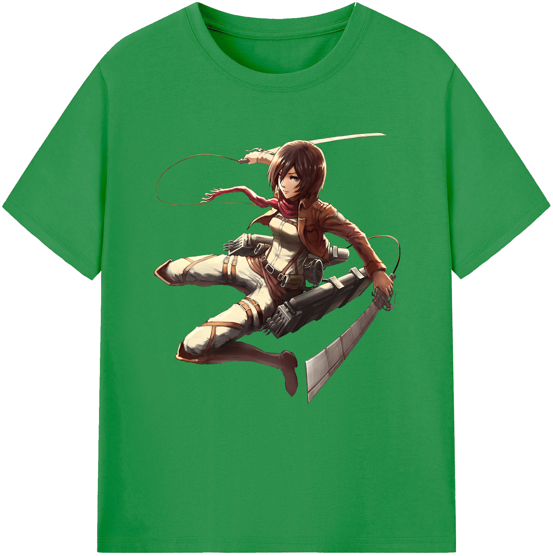 （画像用） 進撃の巨人 ミカサ·アッカーマン Attack on Titan Mikasa Ackerman レディースカジュアルプリントTシャツ（綿100％）