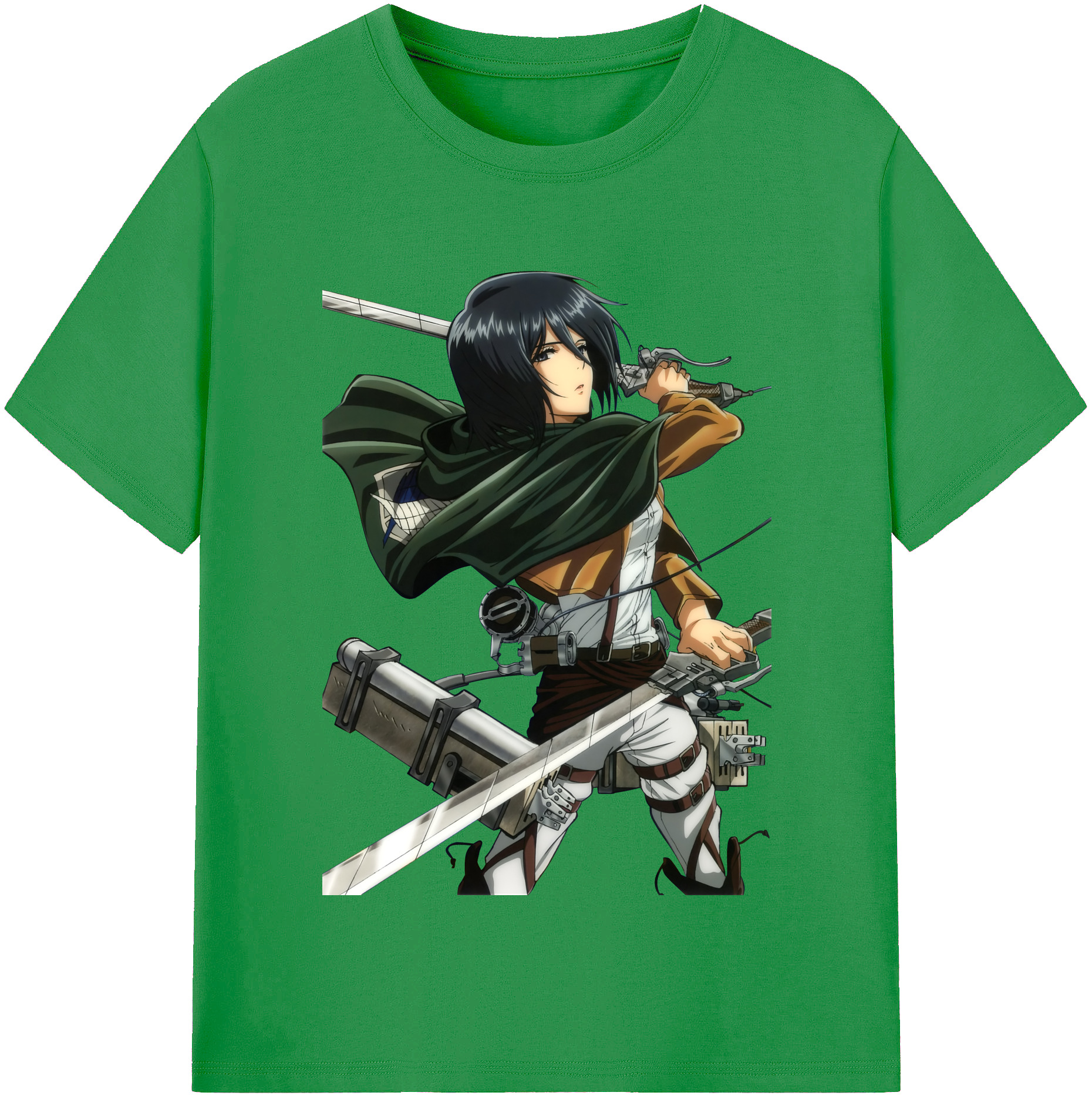 （画像用） 進撃の巨人 ミカサ·アッカーマン Attack on Titan Mikasa Ackerman レディースカジュアルプリントTシャツ（綿100％）