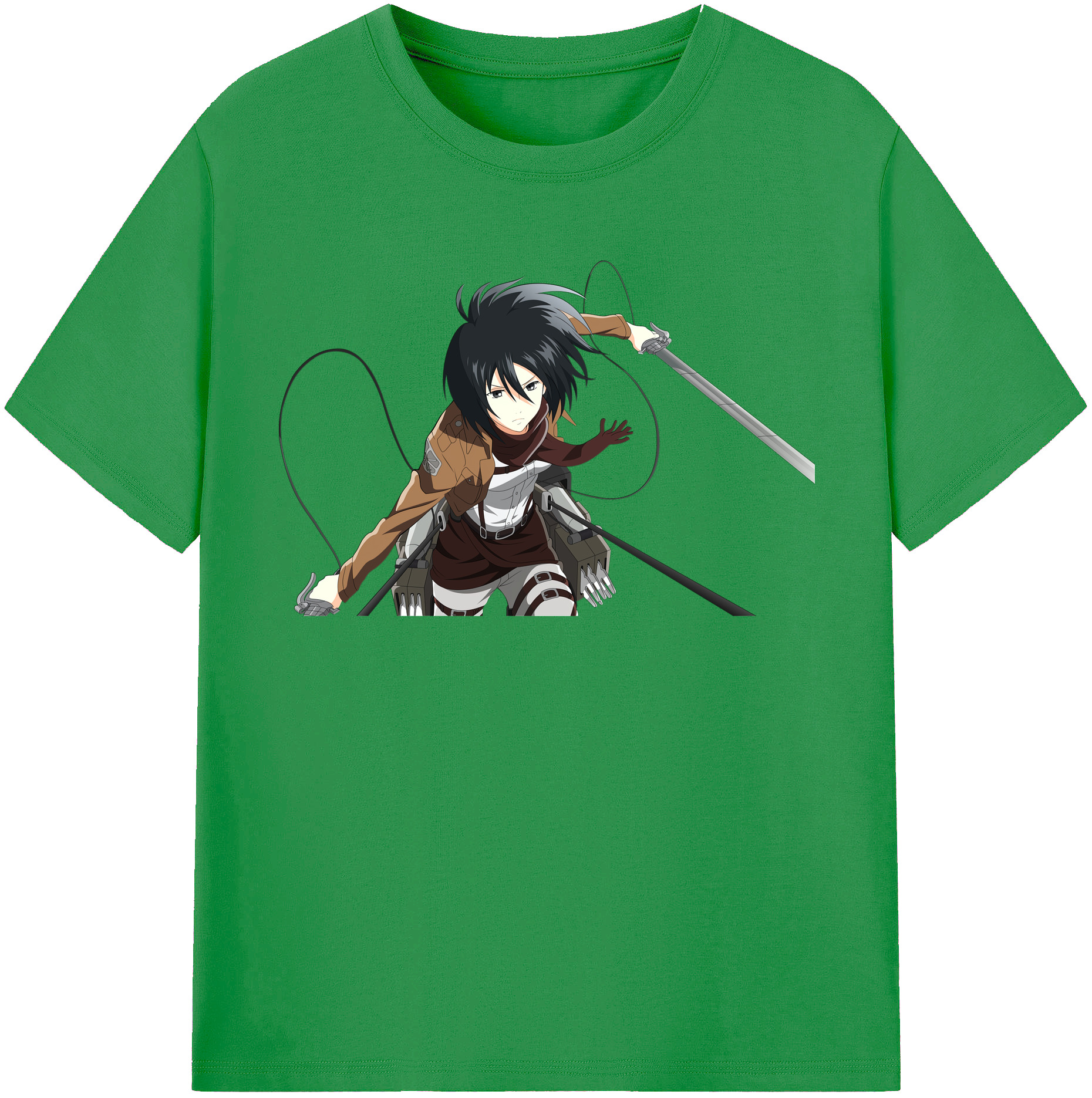 （画像用） 進撃の巨人 ミカサ·アッカーマン Attack on Titan Mikasa Ackerman レディースカジュアルプリントTシャツ（綿100％）