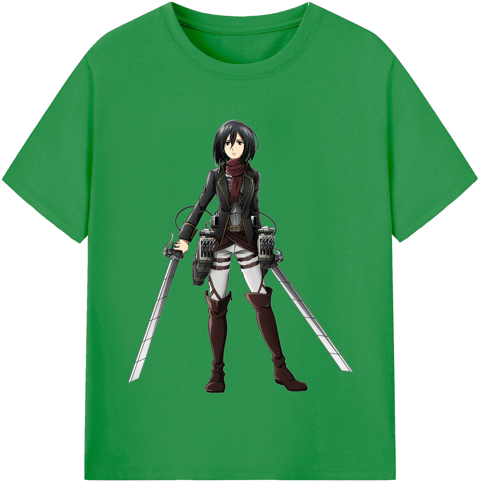 （画像用） 進撃の巨人 ミカサ·アッカーマン Attack on Titan Mikasa Ackerman レディースカジュアルプリントTシャツ（綿100％）