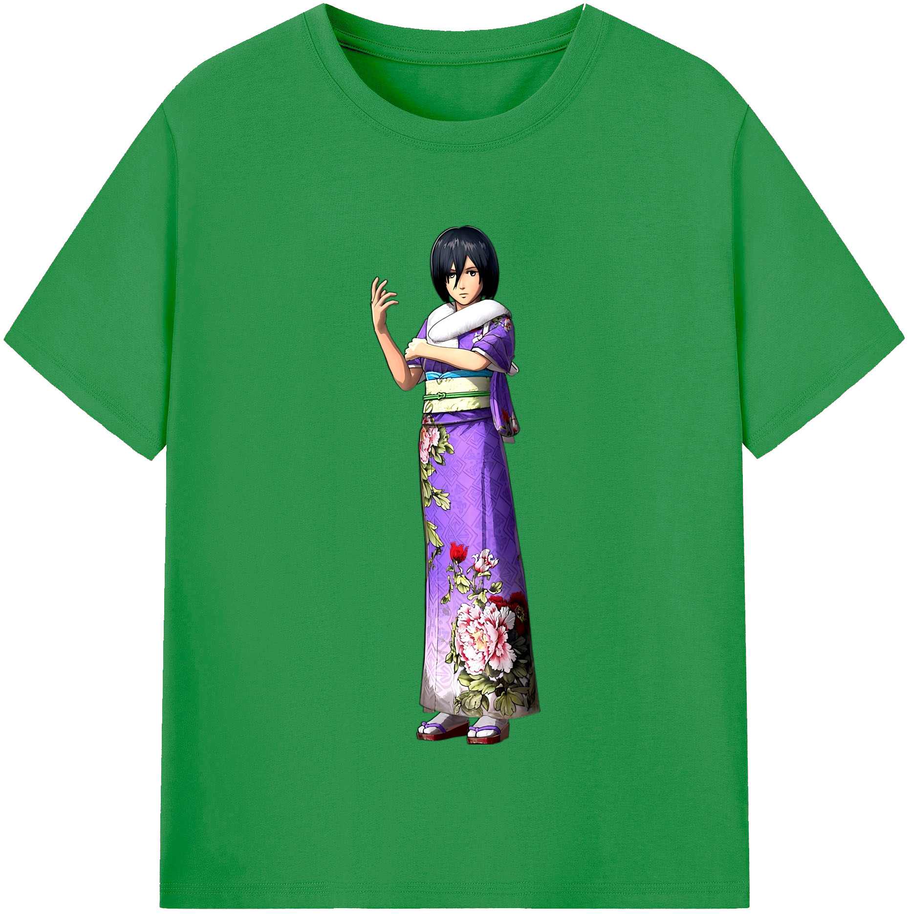 （画像用） 進撃の巨人 ミカサ·アッカーマン Attack on Titan Mikasa Ackerman レディースカジュアルプリントTシャツ（綿100％）