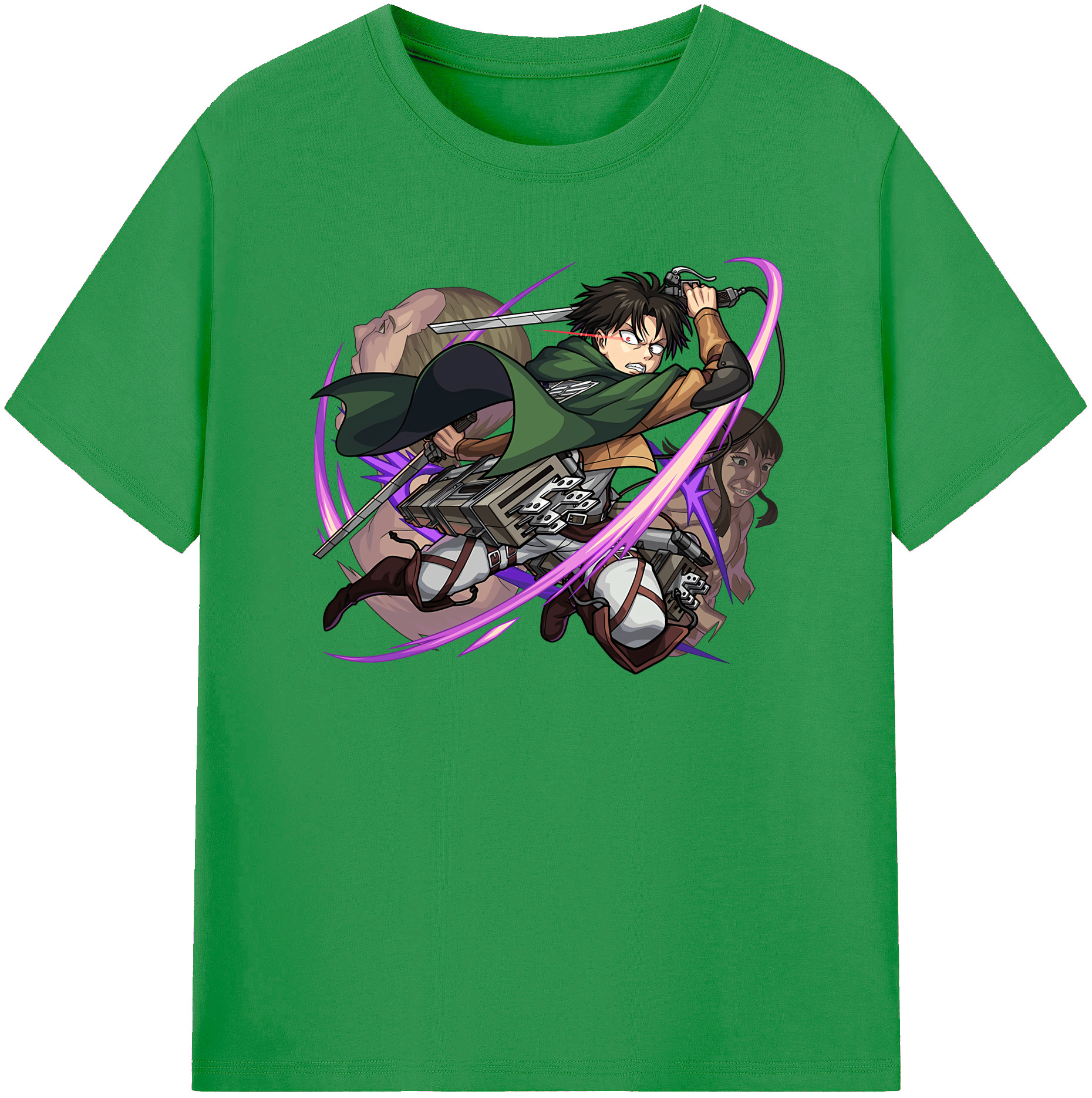 （画像用） 進撃の巨人 リヴァイ·アッカーマン Attack on Titan Levi Ackerman レディースカジュアルプリントTシャツ（綿100％）