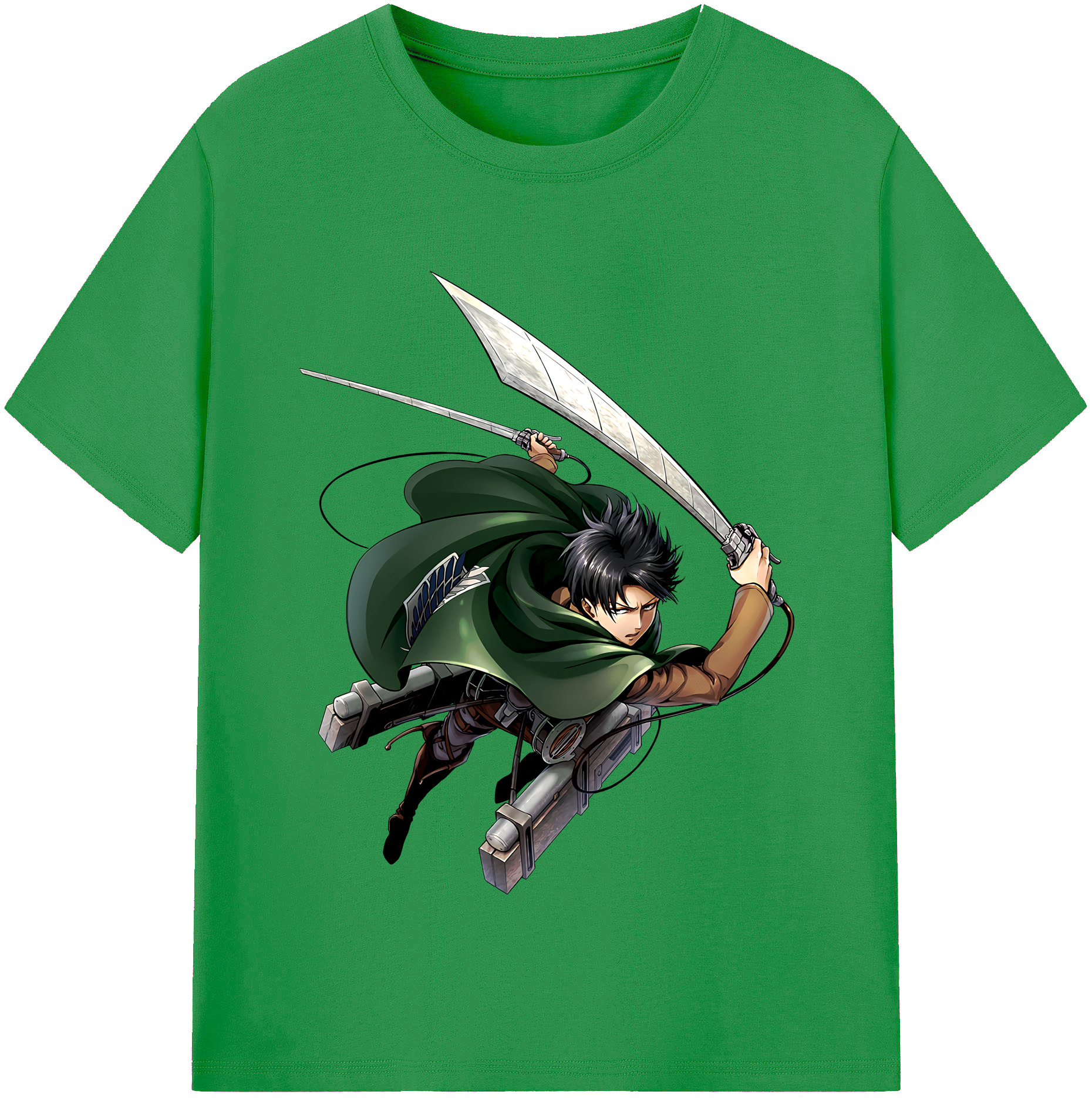 （画像用） 進撃の巨人 リヴァイ·アッカーマン Attack on Titan Levi Ackerman レディースカジュアルプリントTシャツ（綿100％）