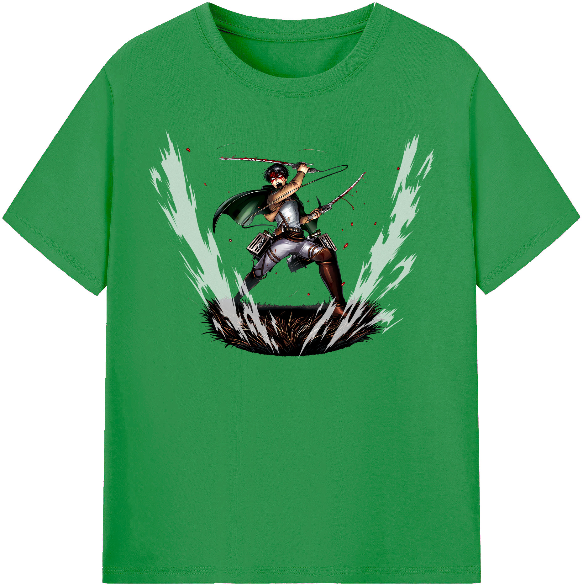 （画像用） 進撃の巨人 リヴァイ·アッカーマン Attack on Titan Levi Ackerman レディースカジュアルプリントTシャツ（綿100％）