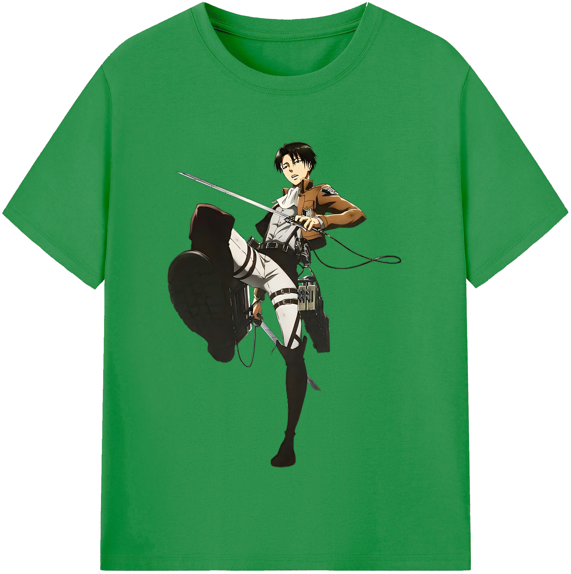 （画像用） 進撃の巨人 リヴァイ·アッカーマン Attack on Titan Levi Ackerman レディースカジュアルプリントTシャツ（綿100％）