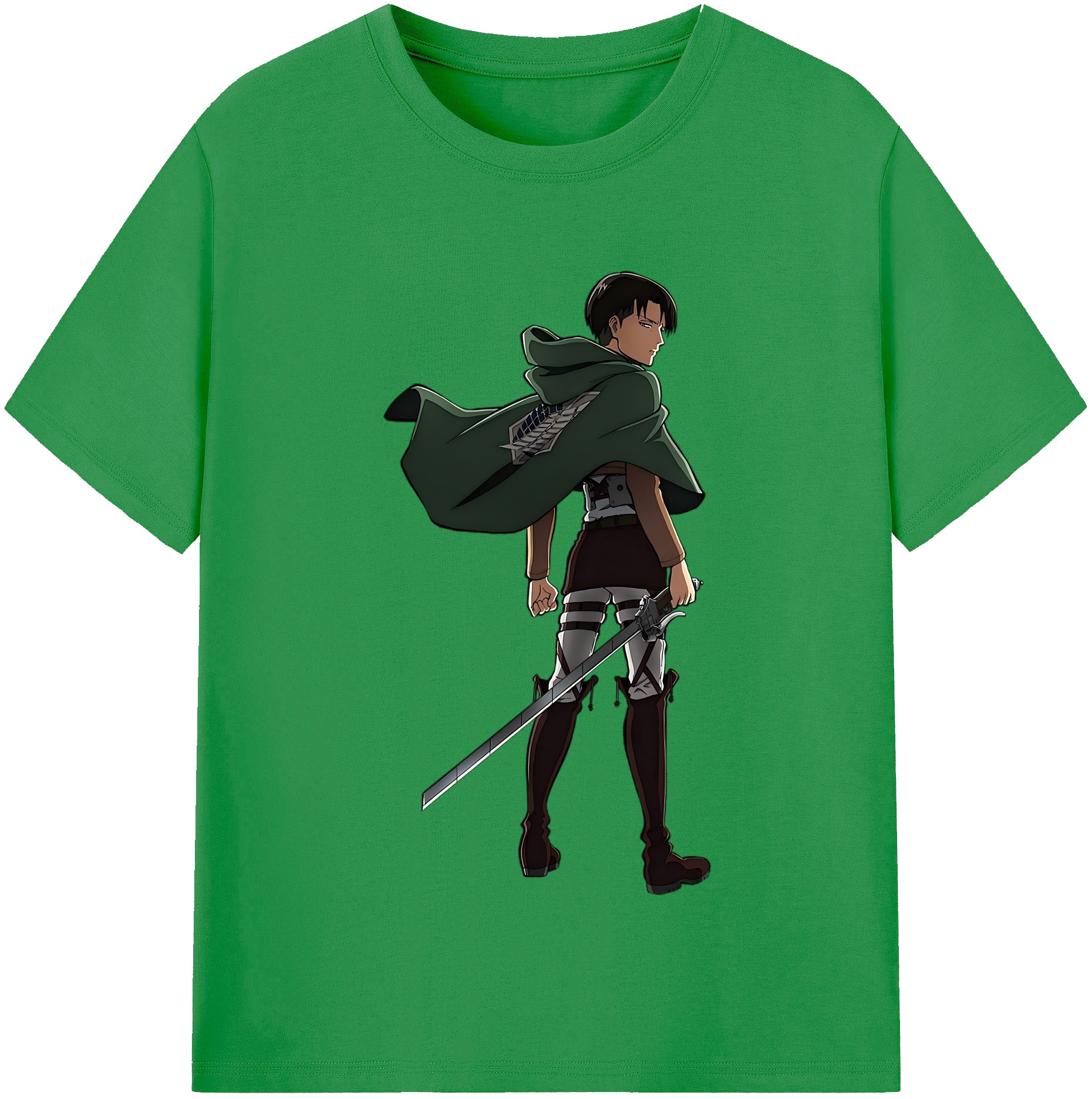 （画像用） 進撃の巨人 リヴァイ·アッカーマン Attack on Titan Levi Ackerman レディースカジュアルプリントTシャツ（綿100％）