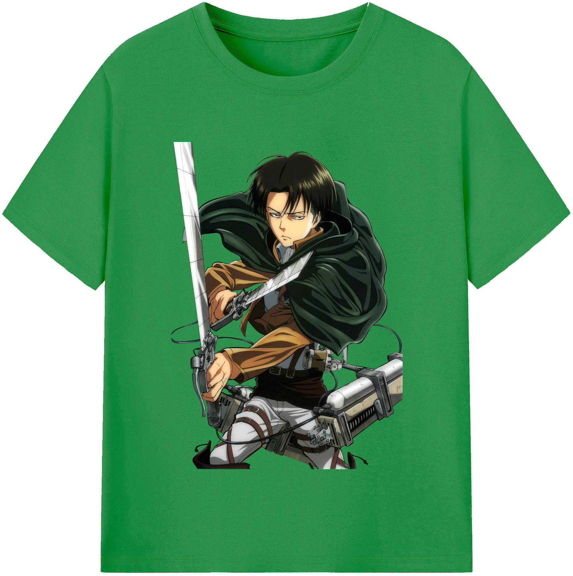 （画像用） 進撃の巨人 リヴァイ·アッカーマン Attack on Titan Levi Ackerman レディースカジュアルプリントTシャツ（綿100％）