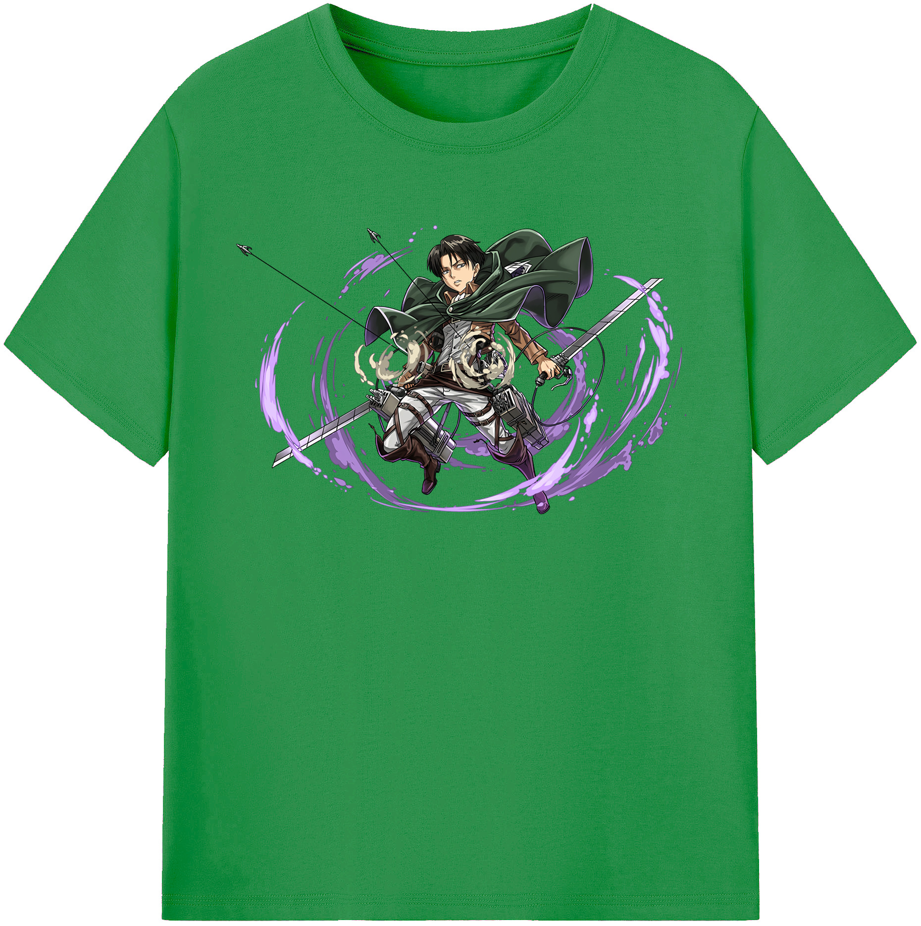 （画像用） 進撃の巨人 リヴァイ·アッカーマン Attack on Titan Levi Ackerman レディースカジュアルプリントTシャツ（綿100％）