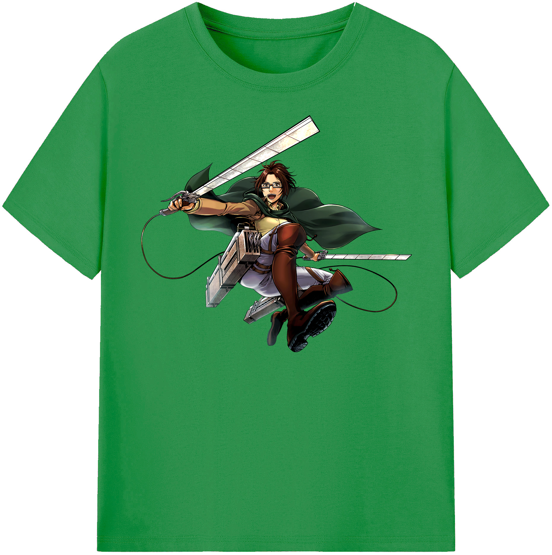 （画像用） 進撃の巨人 ハンジ·ゾエ Attack on Titan Hanji Zoe レディースカジュアルプリントTシャツ（綿100％）