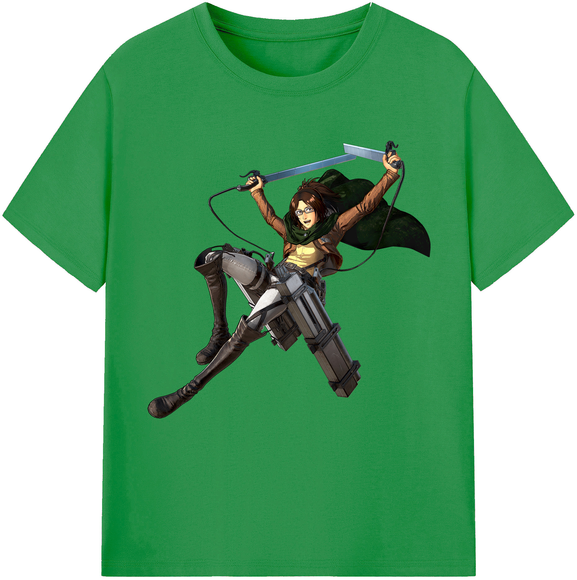 （画像用） 進撃の巨人 ハンジ·ゾエ Attack on Titan Hanji Zoe レディースカジュアルプリントTシャツ（綿100％）