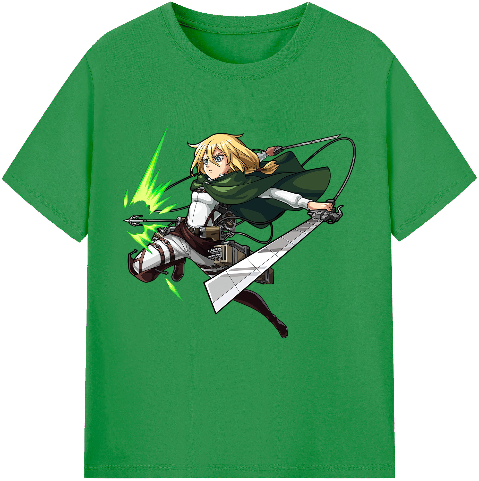 （画像用） 進撃の巨人 クリスタ·レンズ Attack on Titan Christa Lenz レディースカジュアルプリントTシャツ（綿100％）
