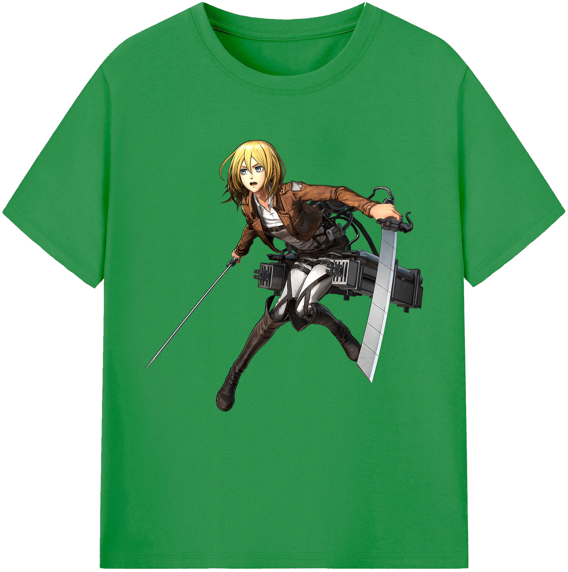 （画像用） 進撃の巨人 クリスタ·レンズ Attack on Titan Christa Lenz レディースカジュアルプリントTシャツ（綿100％）
