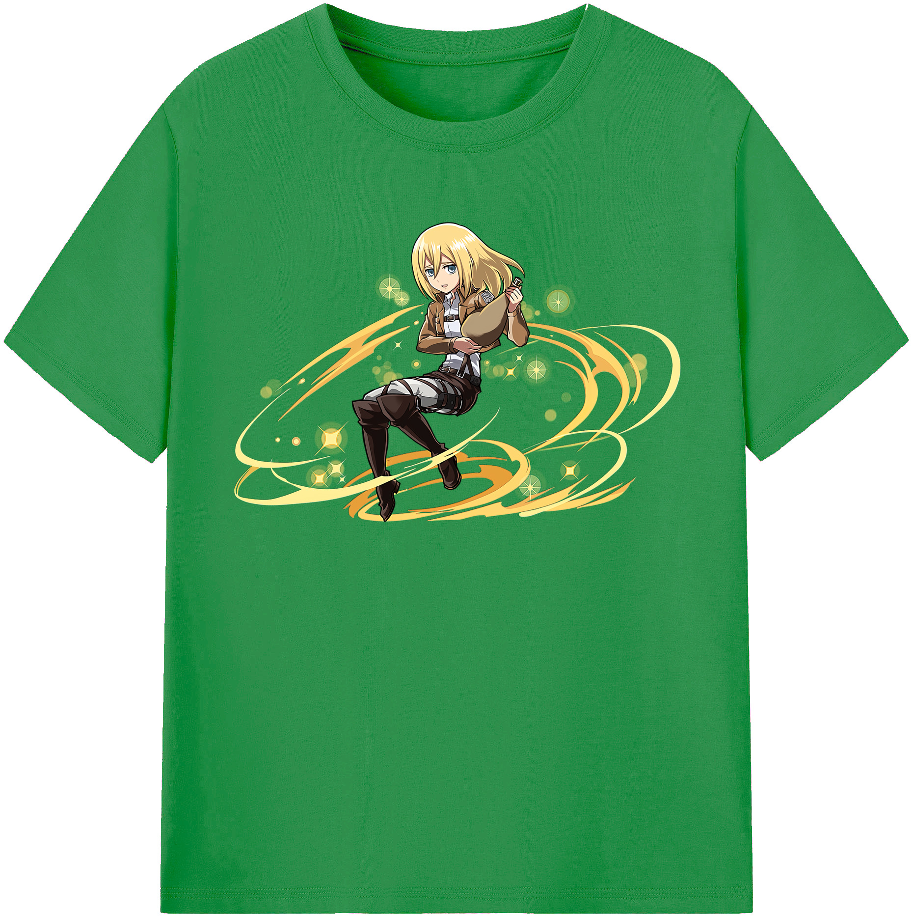 （画像用） 進撃の巨人 クリスタ·レンズ Attack on Titan Christa Lenz レディースカジュアルプリントTシャツ（綿100％）