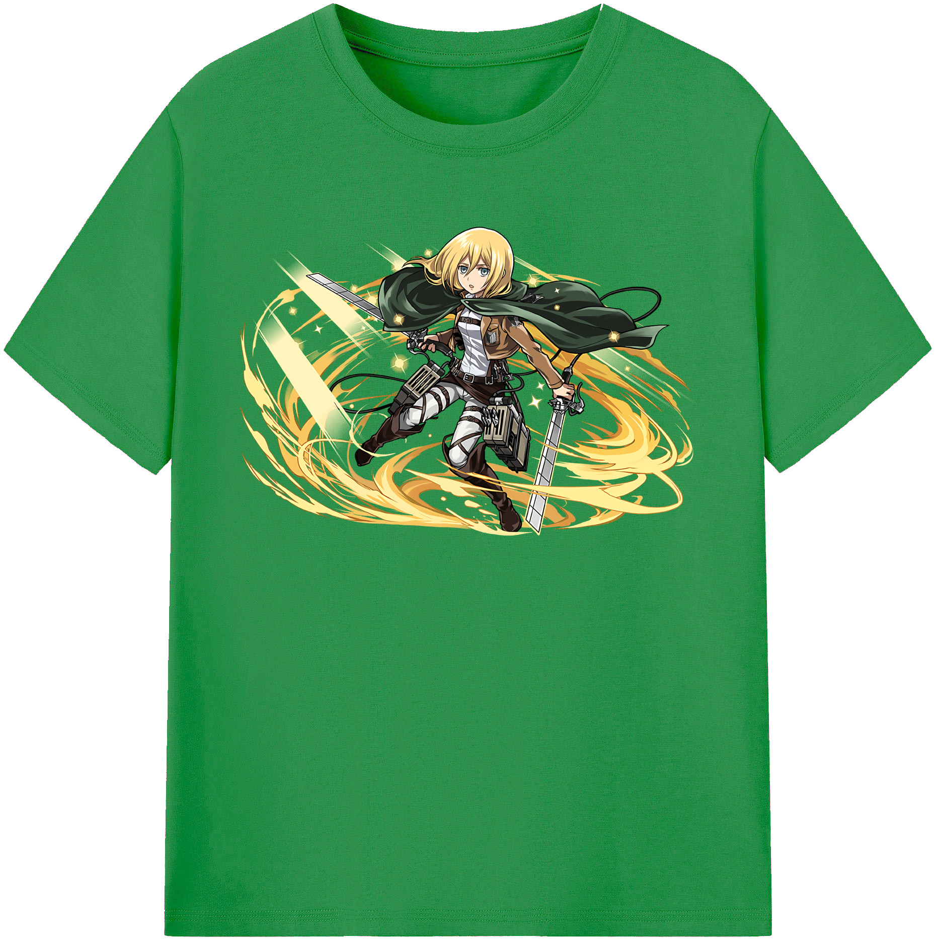 （画像用） 進撃の巨人 クリスタ·レンズ Attack on Titan Christa Lenz レディースカジュアルプリントTシャツ（綿100％）