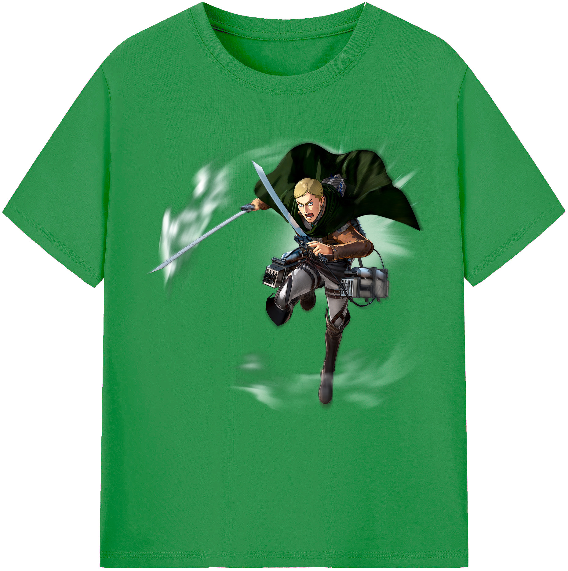 （画像用） 進撃の巨人 エルヴィン・スミス Attack on Titan Erwin Smith レディースカジュアルプリントTシャツ（綿100％）