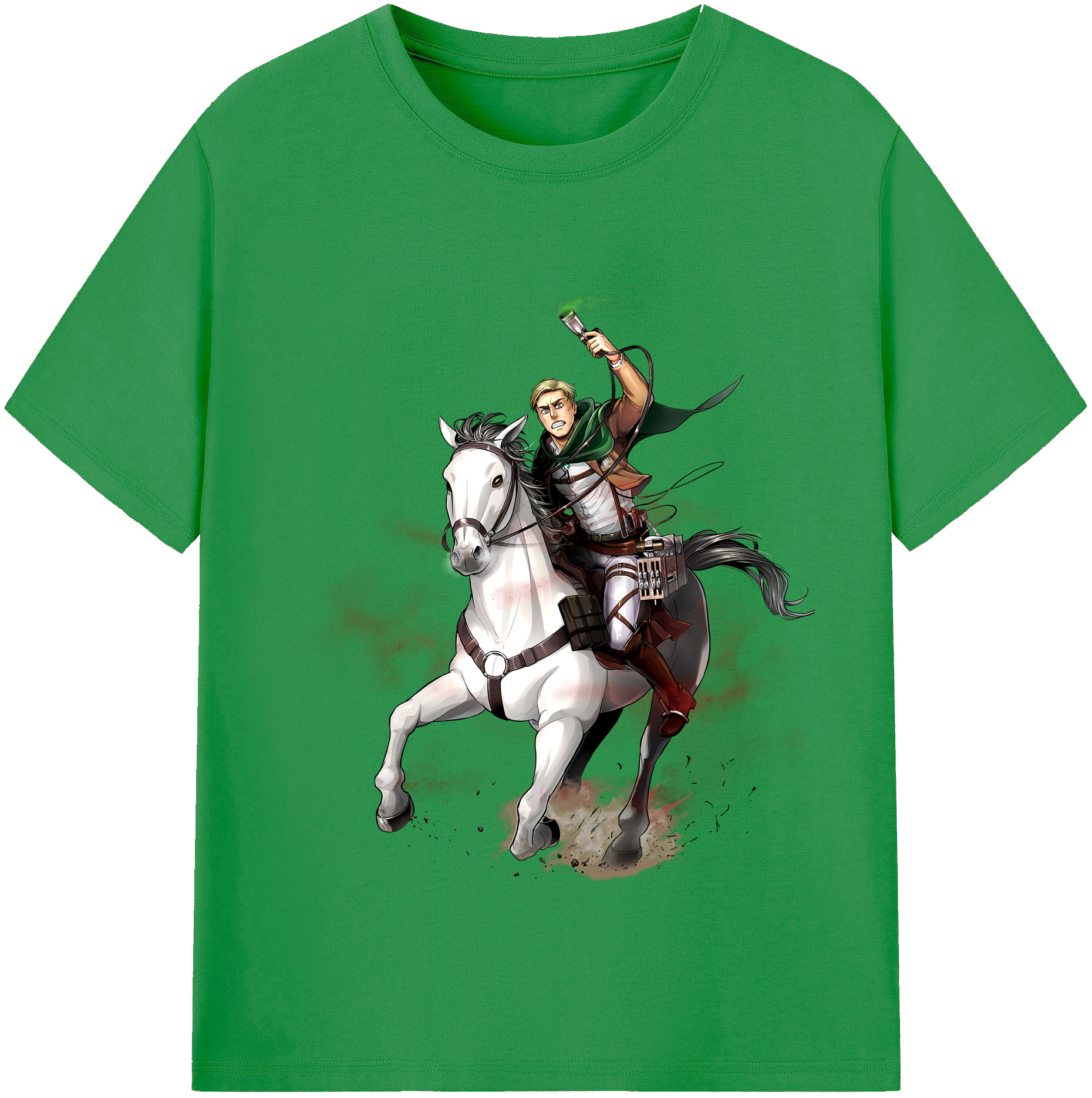 （画像用） 進撃の巨人 エルヴィン・スミス Attack on Titan Erwin Smith レディースカジュアルプリントTシャツ（綿100％）
