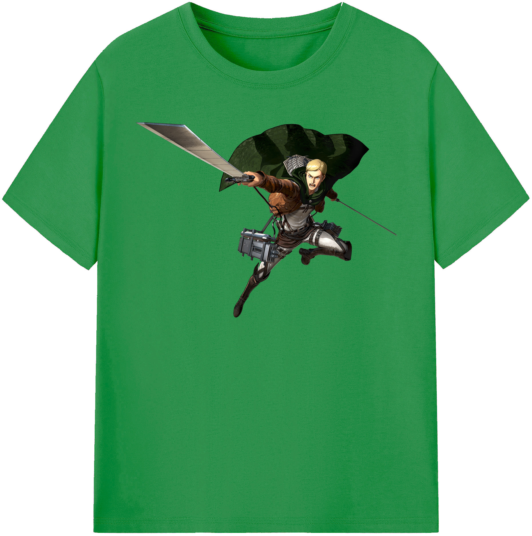 （画像用） 進撃の巨人 エルヴィン・スミス Attack on Titan Erwin Smith レディースカジュアルプリントTシャツ（綿100％）