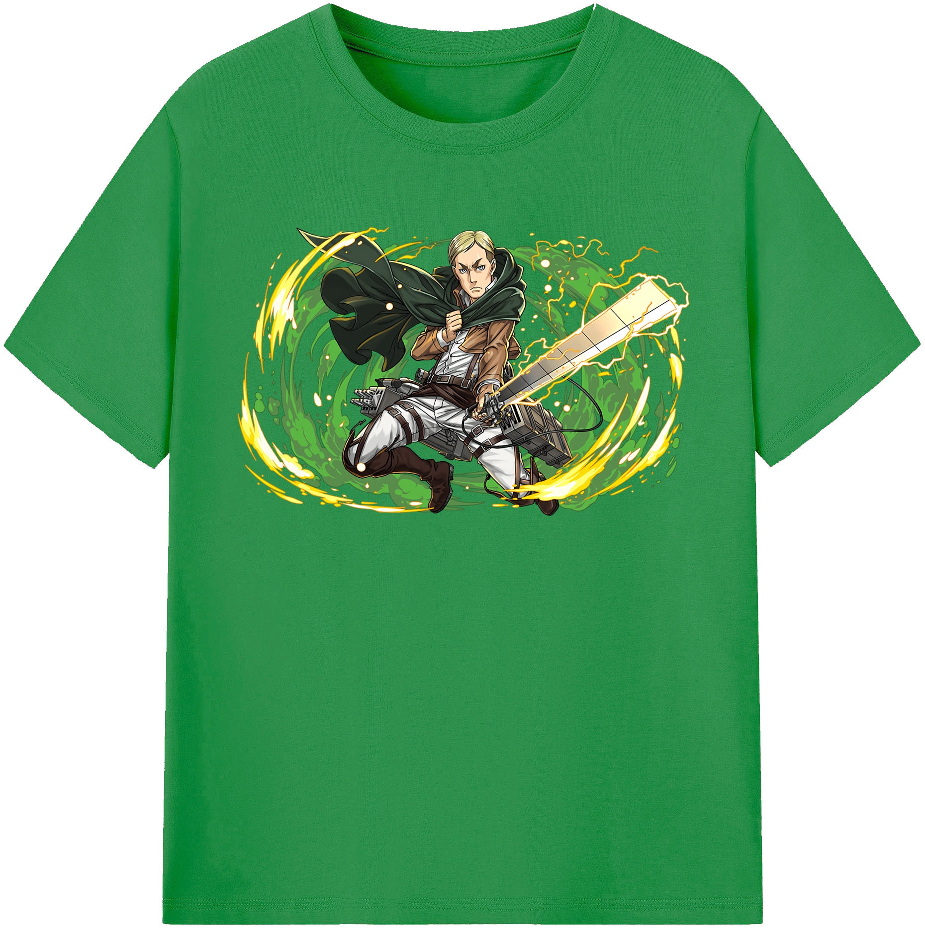 （画像用） 進撃の巨人 エルヴィン・スミス Attack on Titan Erwin Smith レディースカジュアルプリントTシャツ（綿100％）
