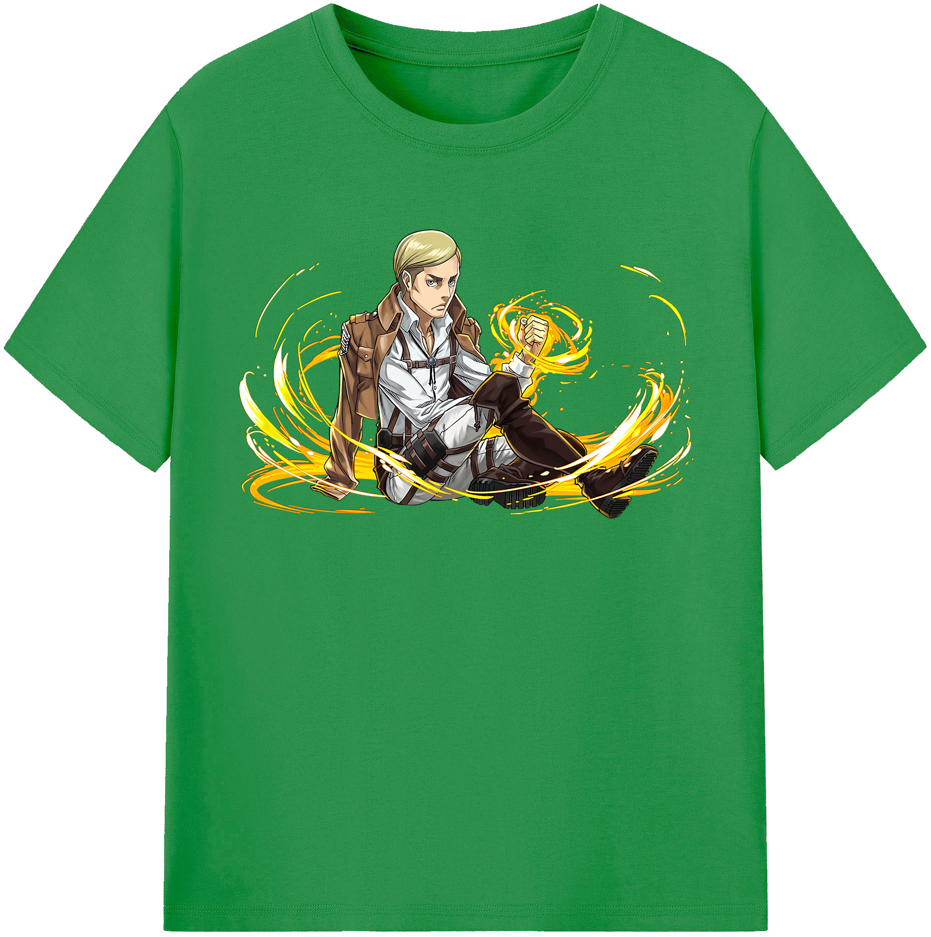 （画像用） 進撃の巨人 エルヴィン・スミス Attack on Titan Erwin Smith レディースカジュアルプリントTシャツ（綿100％）
