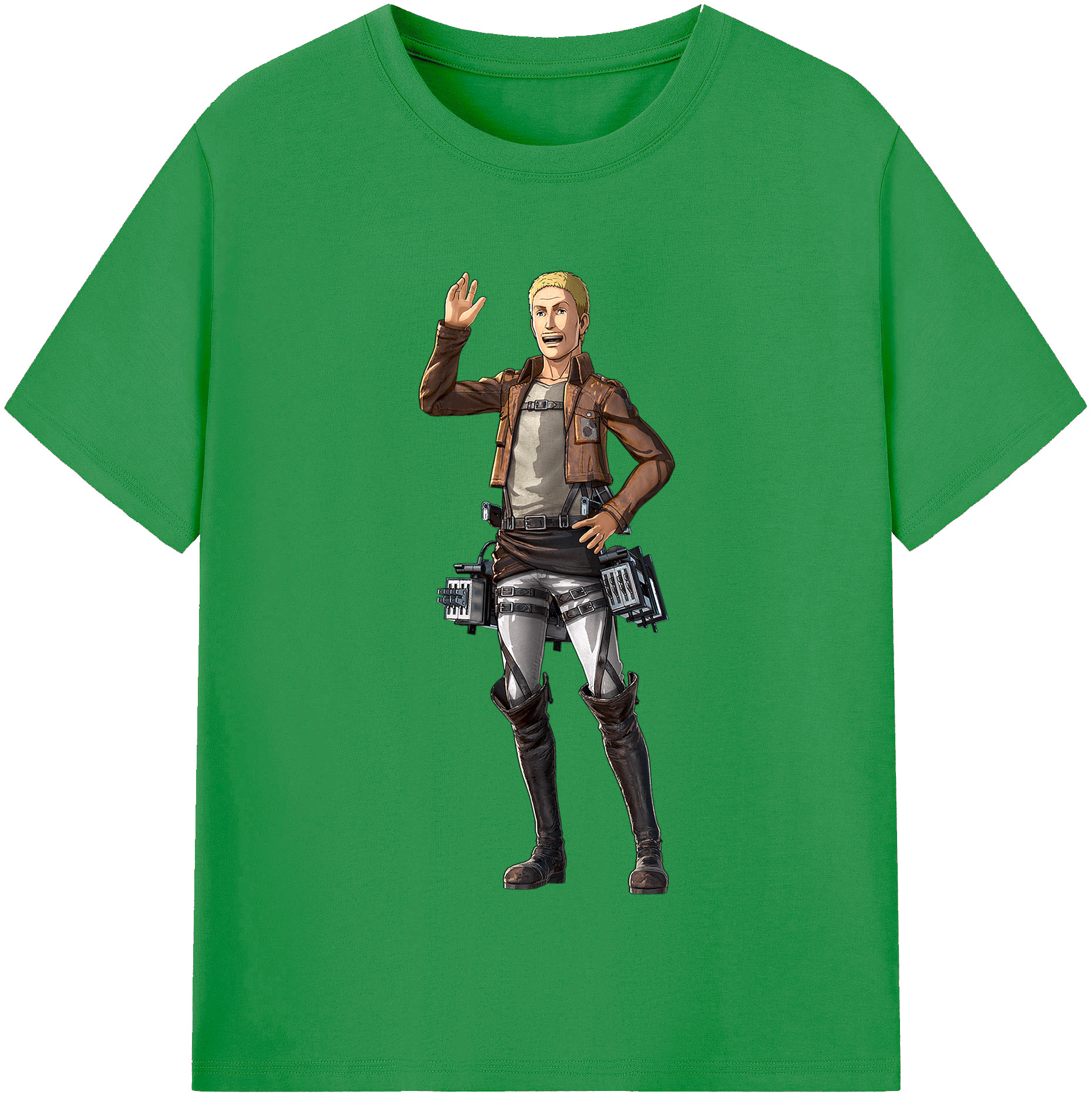 （画像用） 進撃の巨人 ハンネス Attack on Titan Hannes レディースカジュアルプリントTシャツ（綿100％）