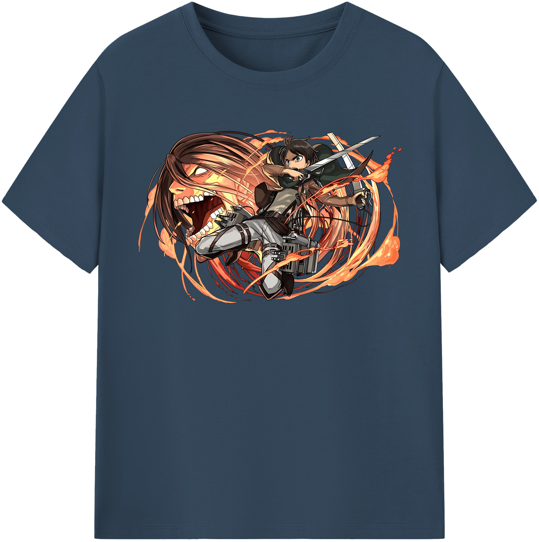 （画像用） 進撃の巨人 エレン･イェーガー Attack on Titan Eren Jäger レディースカジュアルプリントTシャツ（綿100％）