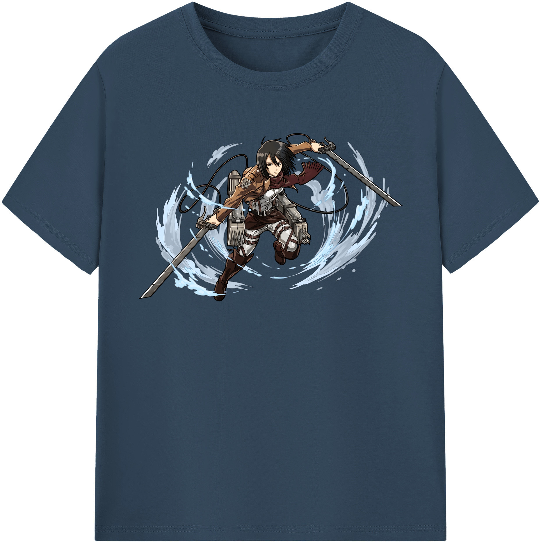 （画像用） 進撃の巨人 ミカサ·アッカーマン Attack on Titan Mikasa Ackerman レディースカジュアルプリントTシャツ（綿100％）