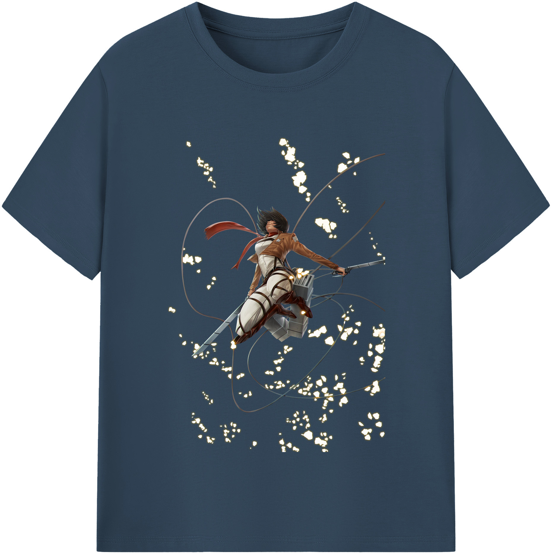 （画像用） 進撃の巨人 ミカサ·アッカーマン Attack on Titan Mikasa Ackerman レディースカジュアルプリントTシャツ（綿100％）