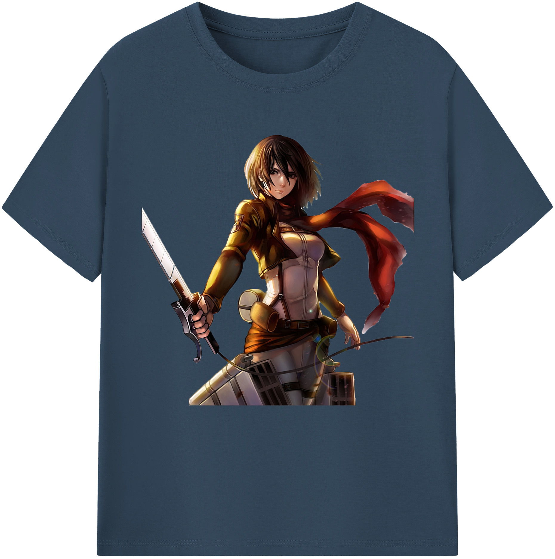 （画像用） 進撃の巨人 ミカサ·アッカーマン Attack on Titan Mikasa Ackerman レディースカジュアルプリントTシャツ（綿100％）