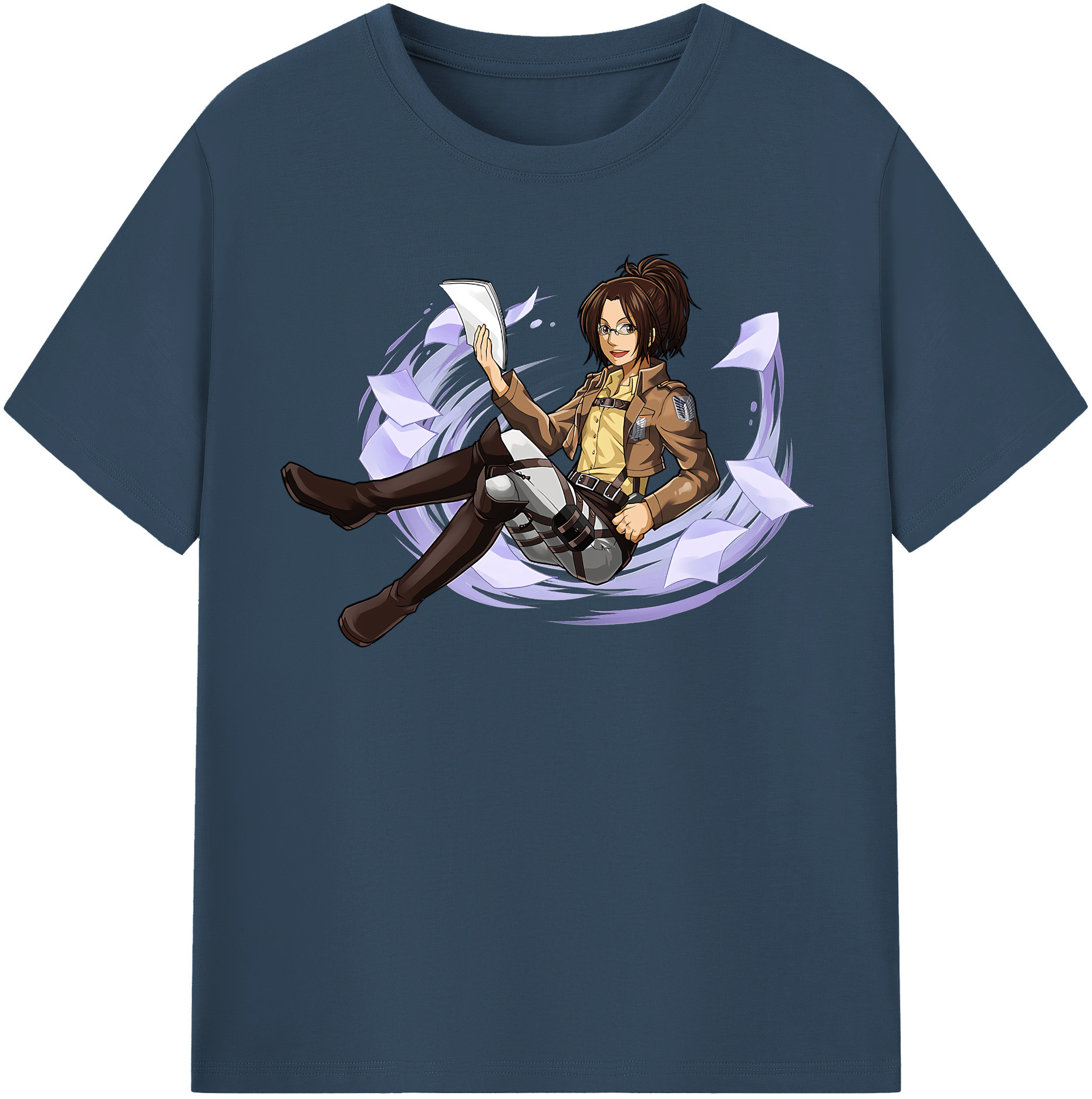 （画像用） 進撃の巨人 ハンジ·ゾエ Attack on Titan Hanji Zoe レディースカジュアルプリントTシャツ（綿100％）