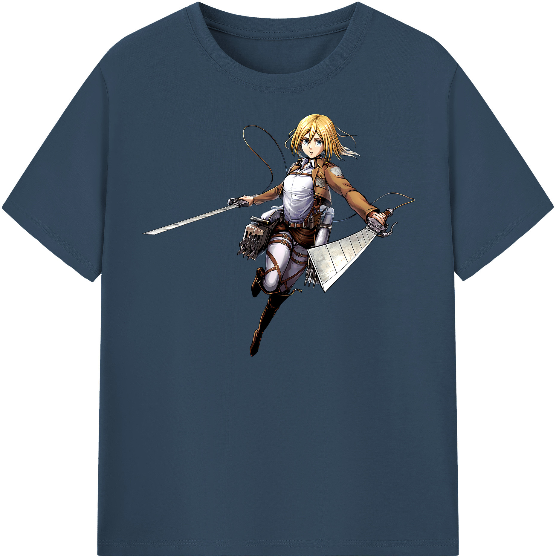 （画像用） 進撃の巨人 クリスタ·レンズ Attack on Titan Christa Lenz レディースカジュアルプリントTシャツ（綿100％）